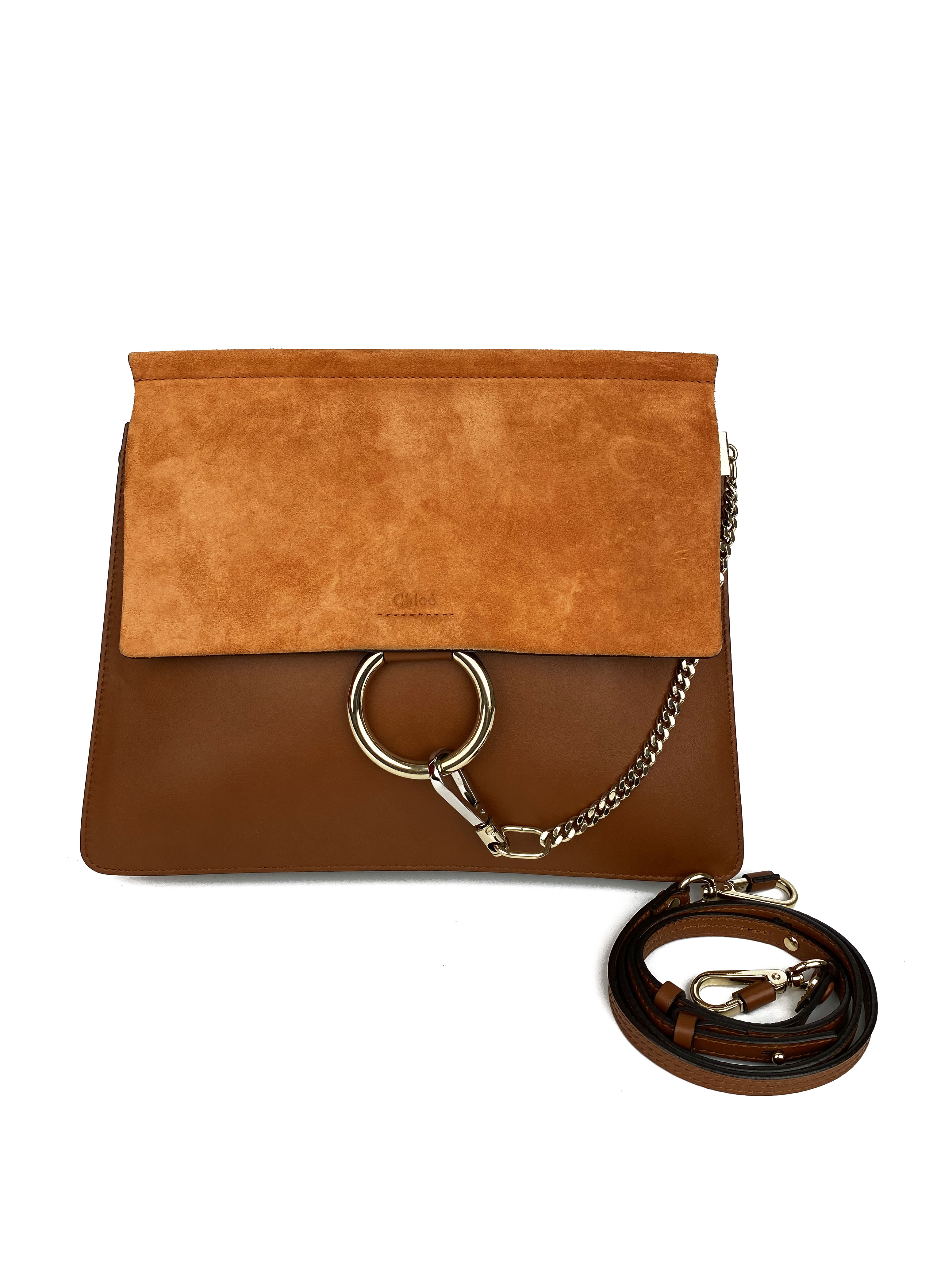 Chloe Faye Medium Shoulder Bag in Brown Leather - Perfect for Work, Travel & Everyday Use