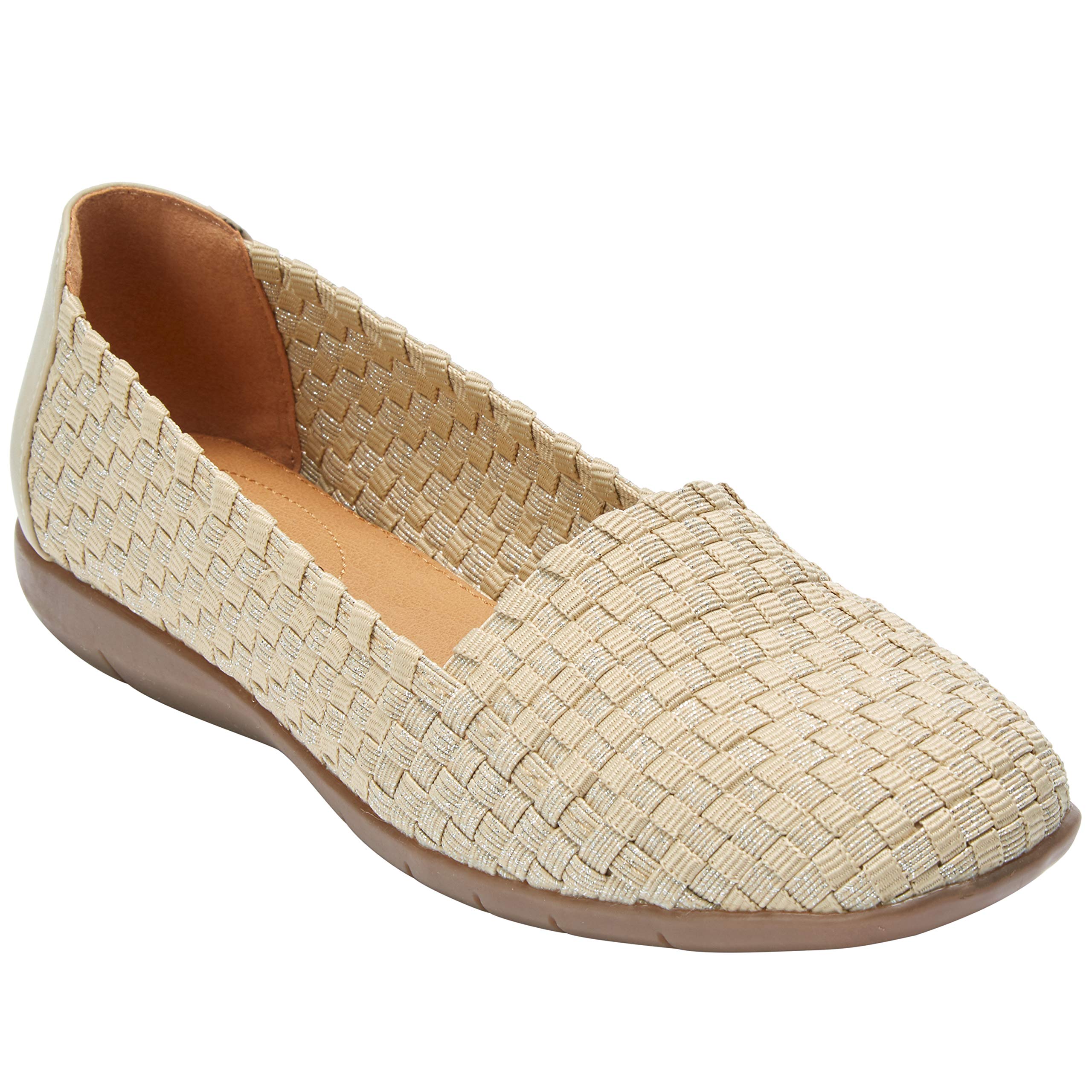 Comfortview Women's Wide Width The Bethany Flat - Comfortable Slip-On Loafers for Work, Travel & Everyday Wear