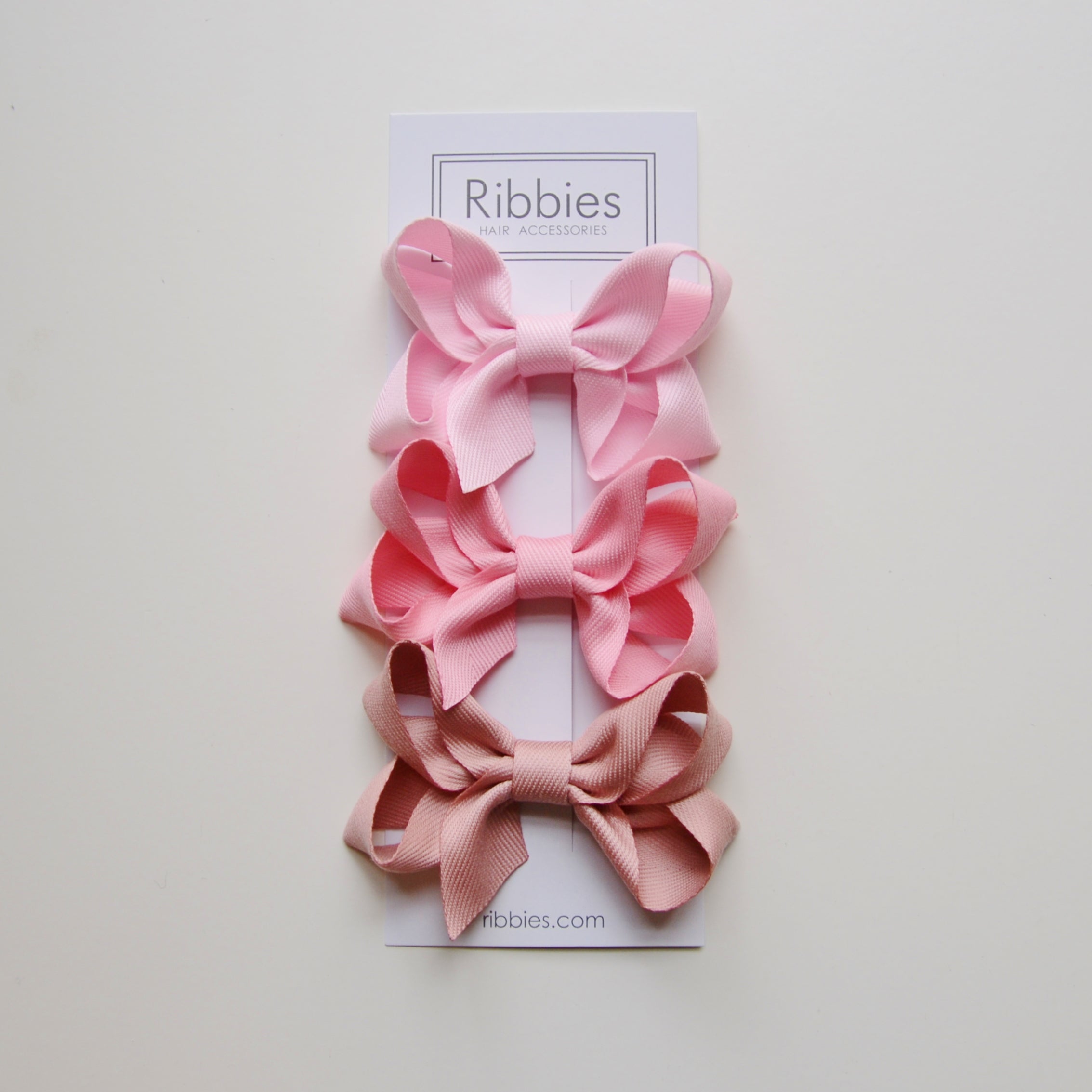 Pink Medium Looped Hair Bows Set of 3 - Cute Hair Accessories for Girls, Toddlers & Babies - Perfect for Parties, Holidays & Everyday Wear