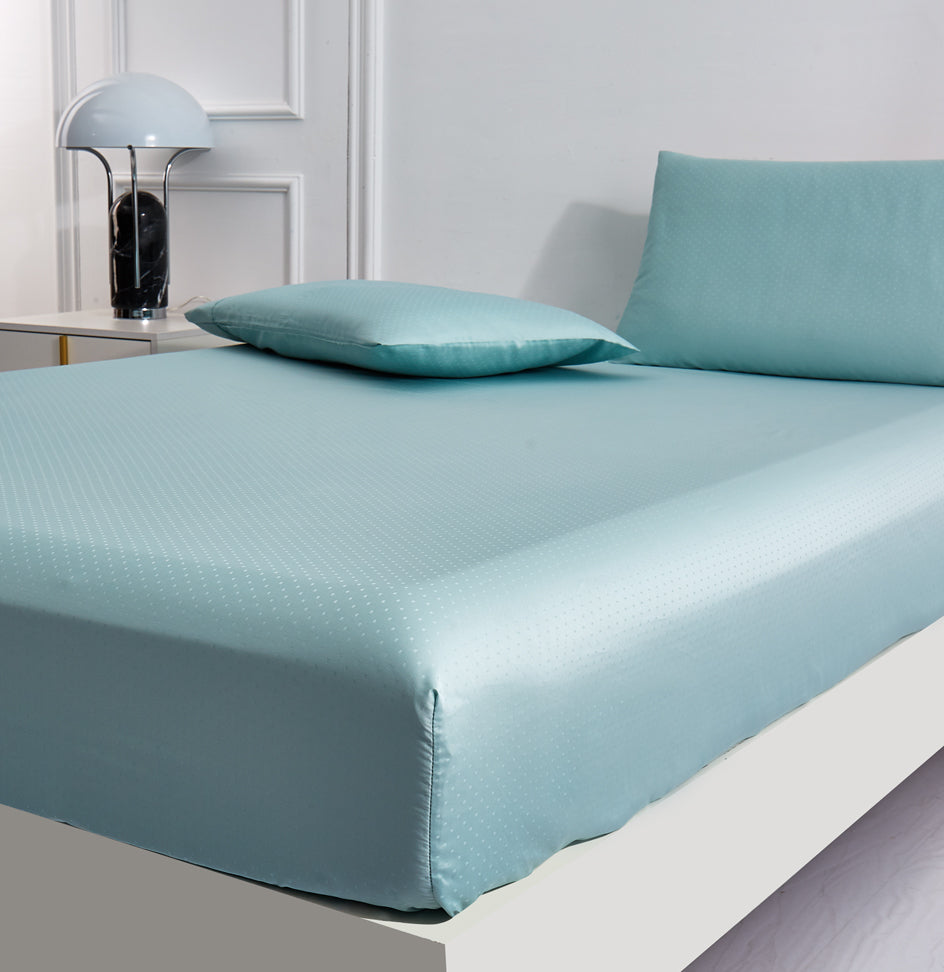 600 Thread Count Jacquard Pin Dot 100% Cotton Sheet Set - Queen Size, Soft & Breathable Bed Sheets - Luxury Hotel Quality Bedding for Comfortable Sleep - Perfect for Master Bedroom, Guest Room & Dorm