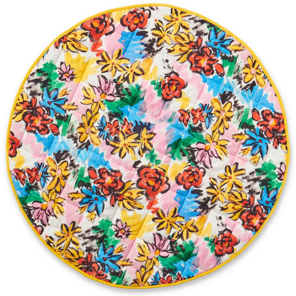 Rio Floral Quilted Baby Play Mat - Soft & Safe Crawling Mat for Infants & Toddlers - Perfect for Nursery, Playroom & Daycare Floor Activities