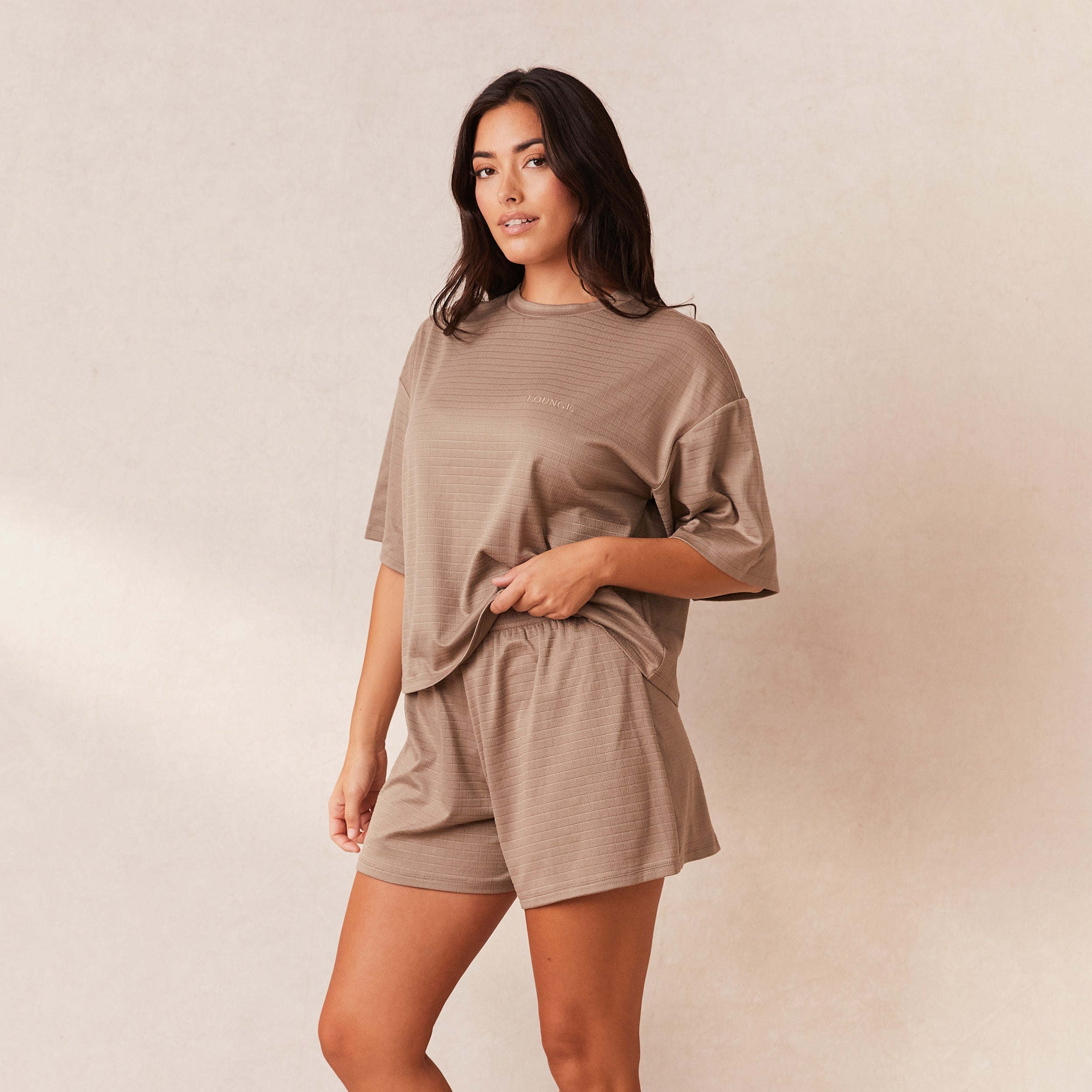 Cozy Classic Fleece Oversized Pajama Shorts for Women - Soft & Warm Lounge Sleepwear - Perfect for Relaxing at Home, Lounging & Sleepovers (Fawn)