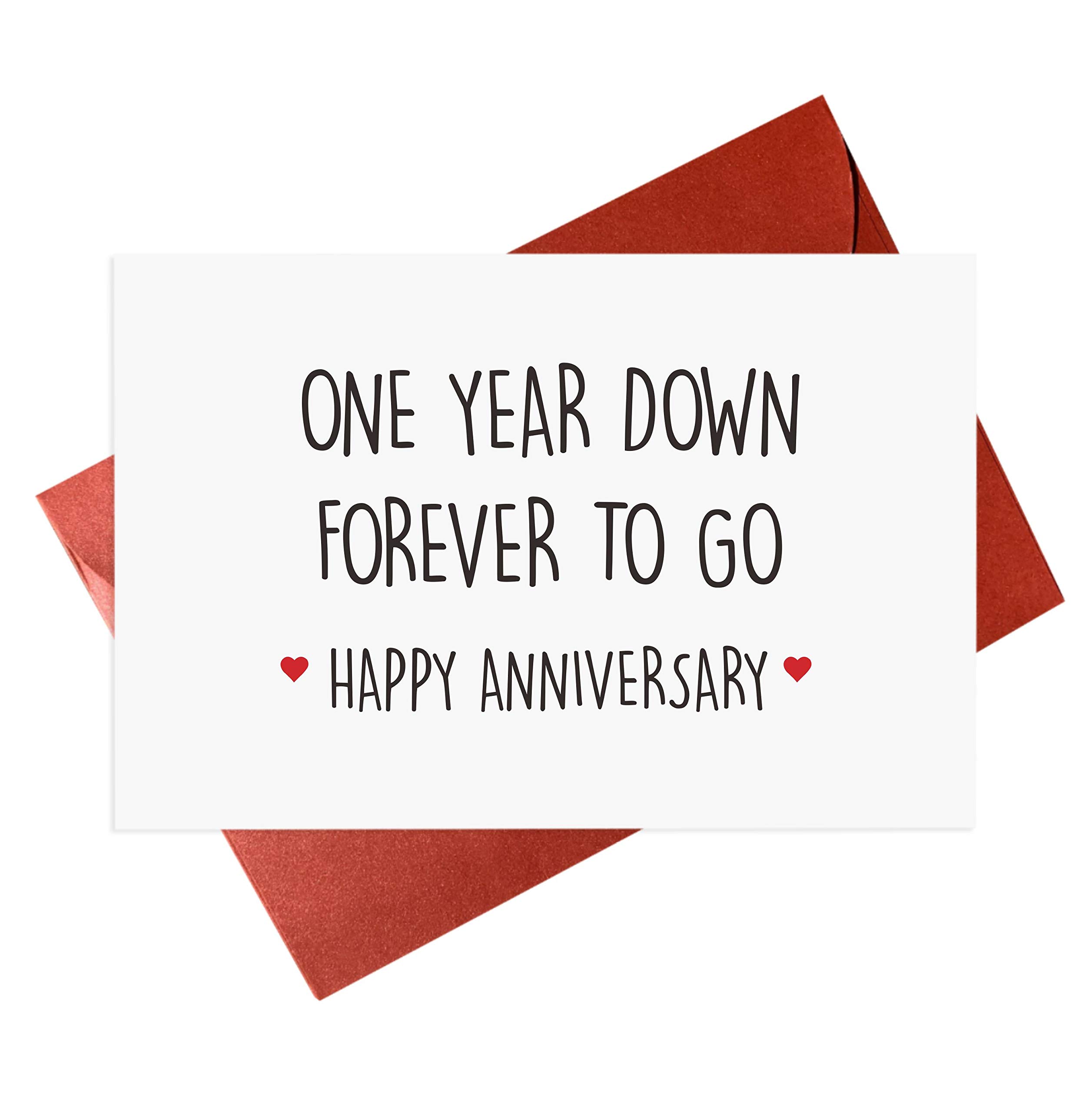 Gonzey 1st Year Wedding Anniversary Card - Romantic Paper Greeting Card for Husband Wife - Perfect for Couples Celebrating Their First Marriage Milestone