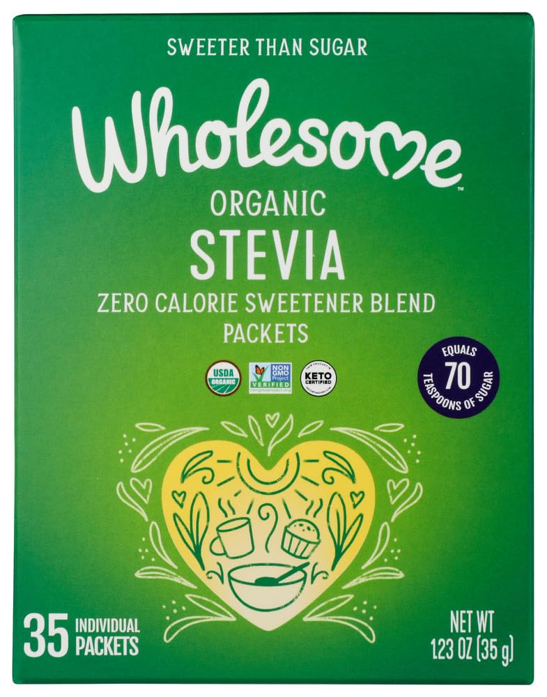 Organic Stevia Sweetener Packets - 35 Count (1.23 oz) | Case of 6 | 95%+ Organic, Gluten-Free, Non-GMO | Perfect for Coffee, Tea, Baking & Healthy Lifestyle
