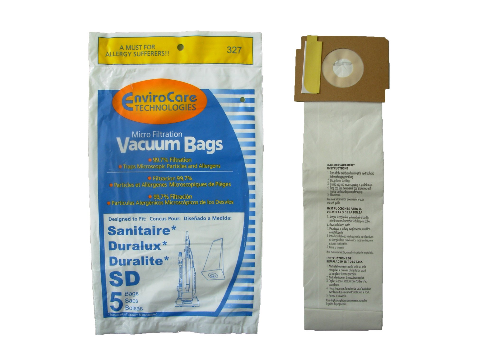 25 Sanitaire SD Micro Vacuum Bags with Closure - Compatible with Electrolux, Eureka, Duralux, SC9180, SC-9180, SC9100, C4900, S9120, SC9150 - Perfect for Commercial & Home Cleaning