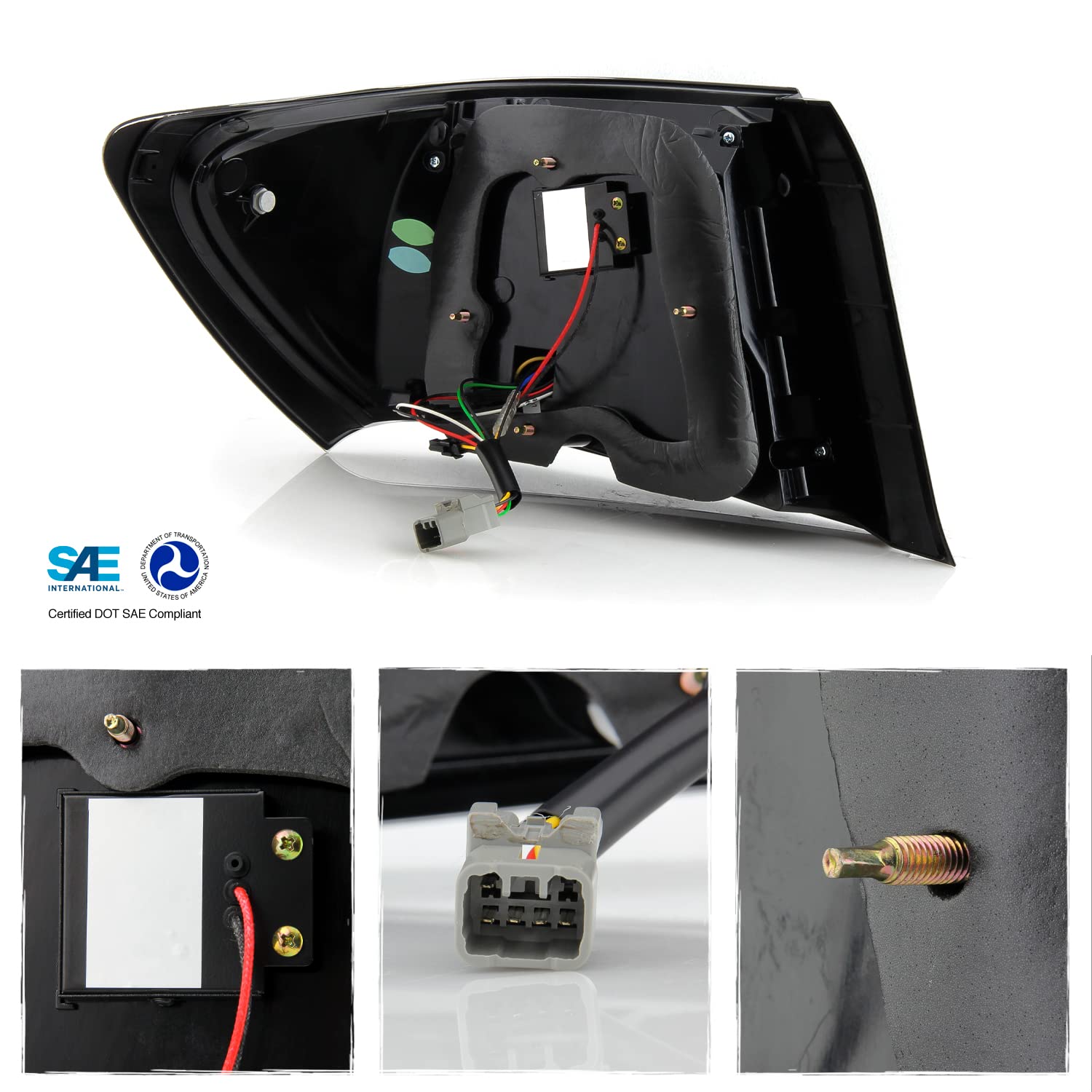 AKKON Full LED Black Tail Lights Brake Lamp Pair for 2008-2011 Subaru Impreza WRX Sedan 4-Door - Driver & Passenger Side - Enhanced Night Visibility & Style Upgrade for Your WRX