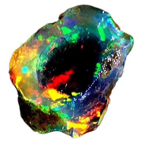 03.95Cts Natural Ethiopian Welo Fire Opal Rough Gemstone with Play of Color for Jewelry Making, Collecting & Healing Crystals