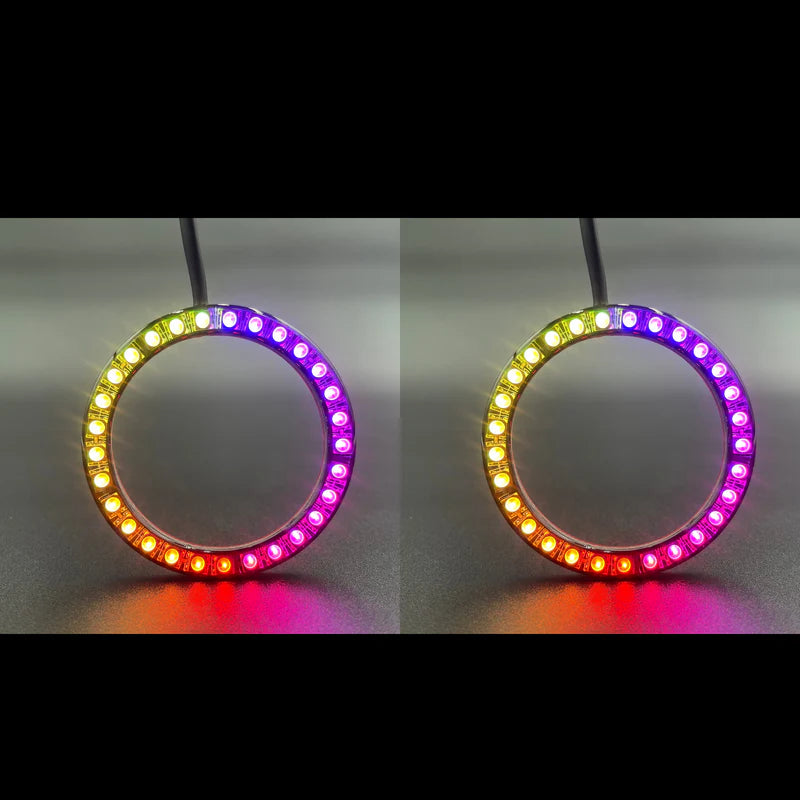 Jeep Wrangler JK Multicolor LED Halo Headlight Kit (2007-2016) - Upgrade Your Off-Road Lighting for Night Adventures