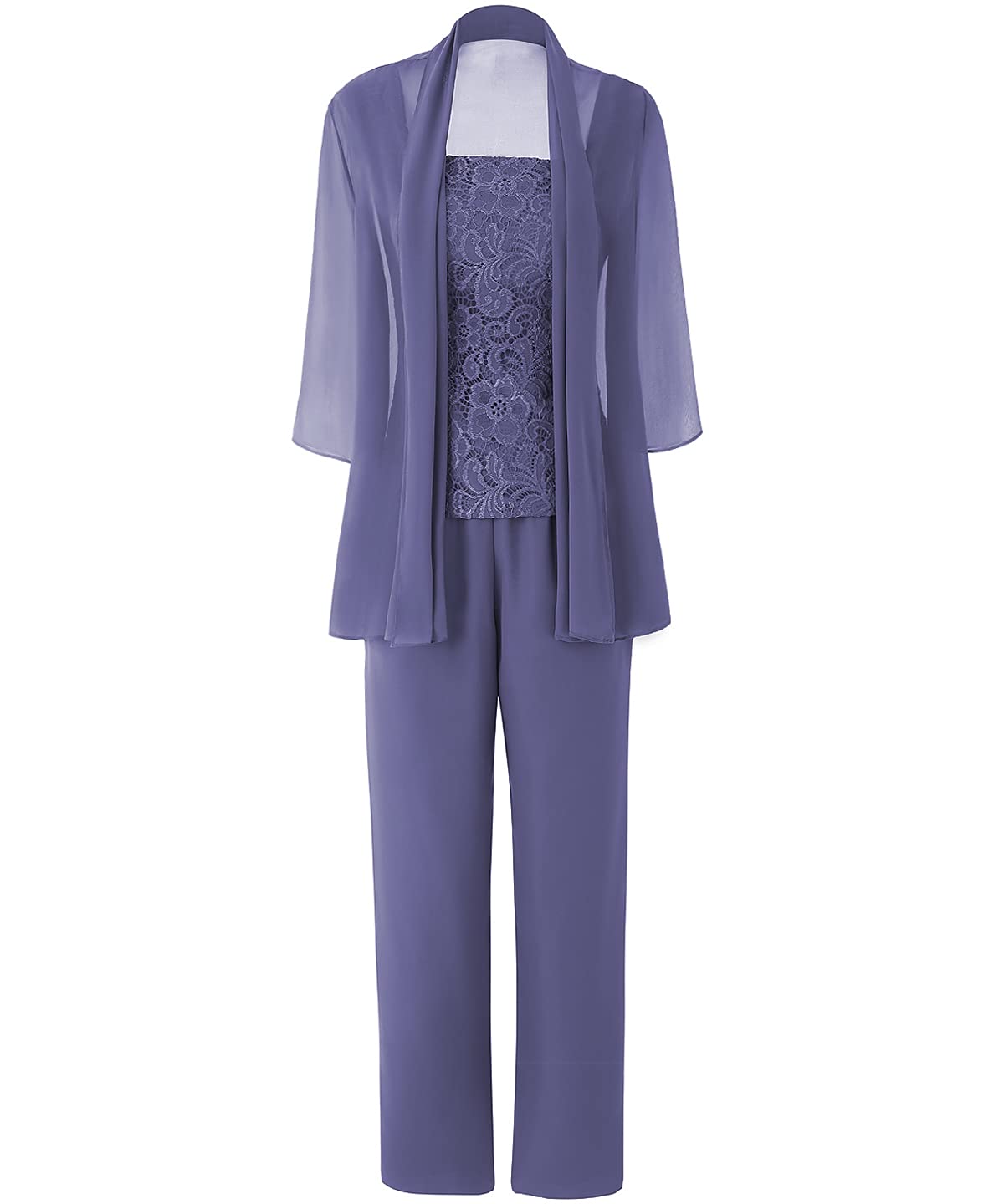 Elegant Women's Chiffon Mother of The Bride Dress Pant Suits - 3 Piece Formal Prom Gown Outfit for Weddings & Special Occasions | Perfect for Evening Ceremonies, Banquets & Photoshoots