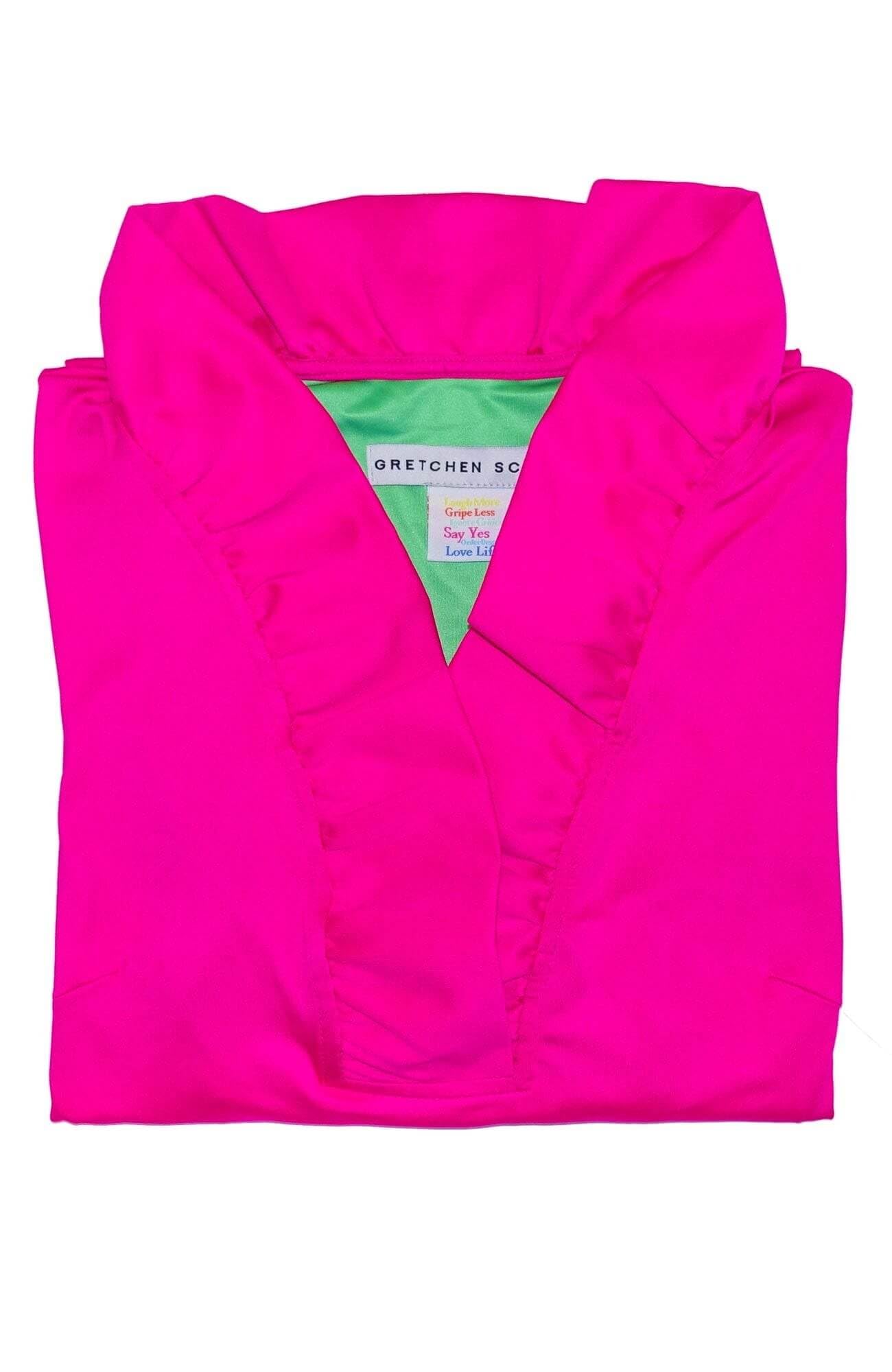 Gretchen Scott Women's Sleeveless Ruffled Neck Blouse - Soft Pink Summer Top for Casual Wear, Office & Date Night Outfits