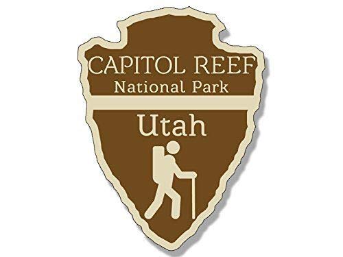 3x4 Inch Arrowhead Shaped Capitol Reef National Park Magnetic Vinyl Sticker - Perfect for RV, Hiking, Camping & Outdoor Adventures in Utah