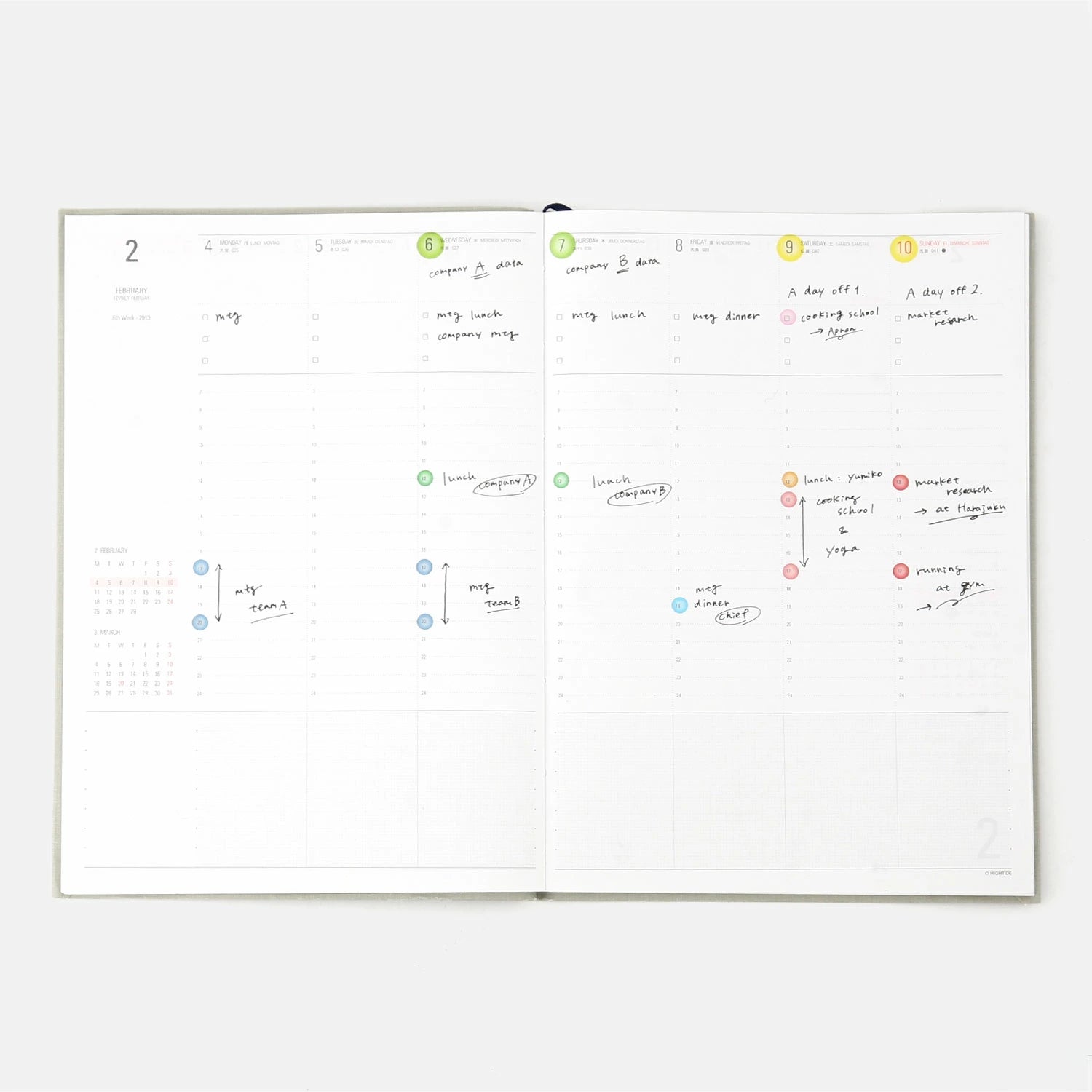 Hightide Clear Dot Stickers for Hobonichi Techo Planner - Perfect for Journaling, Scrapbooking & Bullet Journal Organization