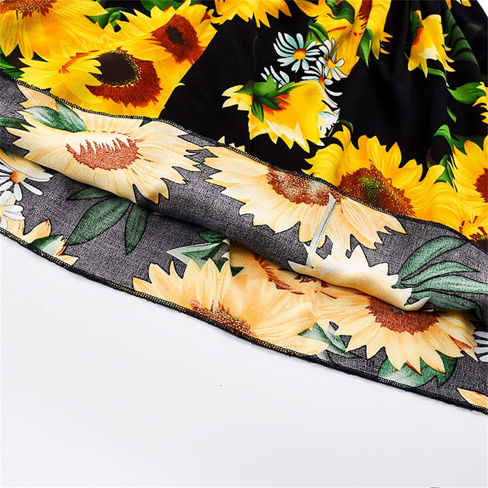 **Bohemian Sunflower Toddler Girls Sleeveless Beach Dress - Floral Princess Party Gown for Kids, Perfect for Summer Outings, Beach Vacations & Birthday Celebrations**