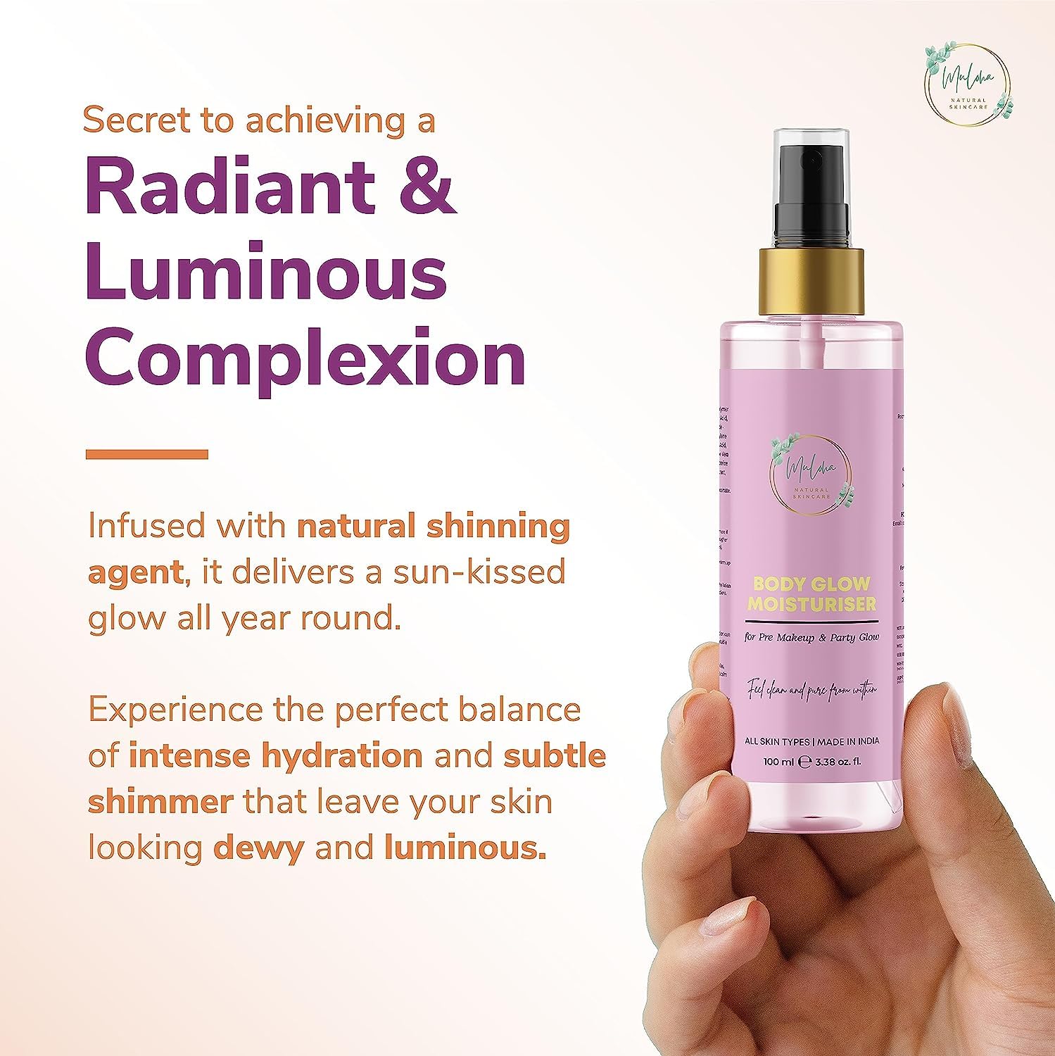 Niacinamide Aloe Vera Gel for Face & Body - Oil-Free Moisturizer with Intense Glow Boost & Illuminating Effect | 100ml Hydrating Skin Care for Women | Perfect for Parties, Daily Use & Nighttime Skincare Routine