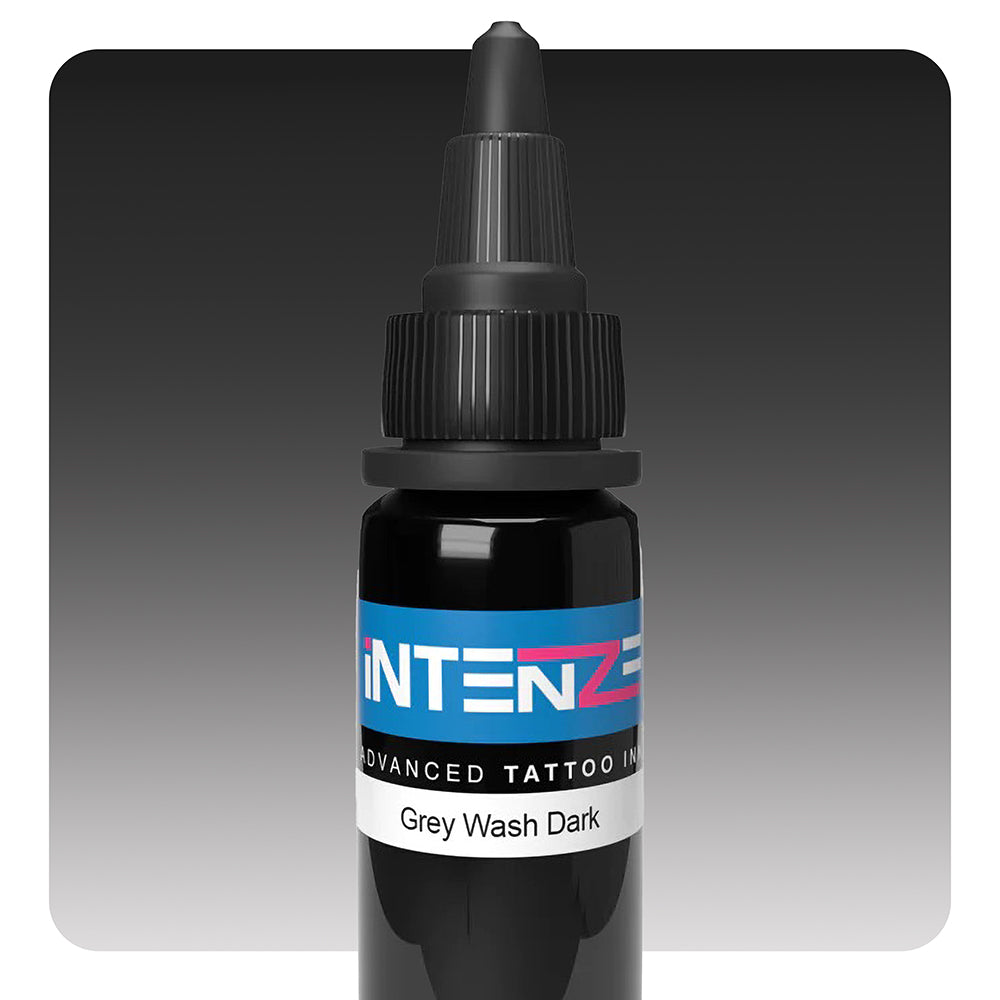 Intenze Professional Gray Wash Dark Tattoo Ink - Various Sizes for Tattoo Artists & Enthusiasts - Perfect for Realism, Shading & Fine Line Work
