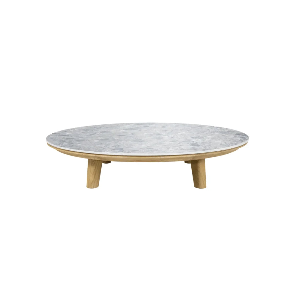 Modern Round Outdoor Coffee Table - Weather-Resistant Patio Furniture for Garden, Poolside & Backyard Relaxation