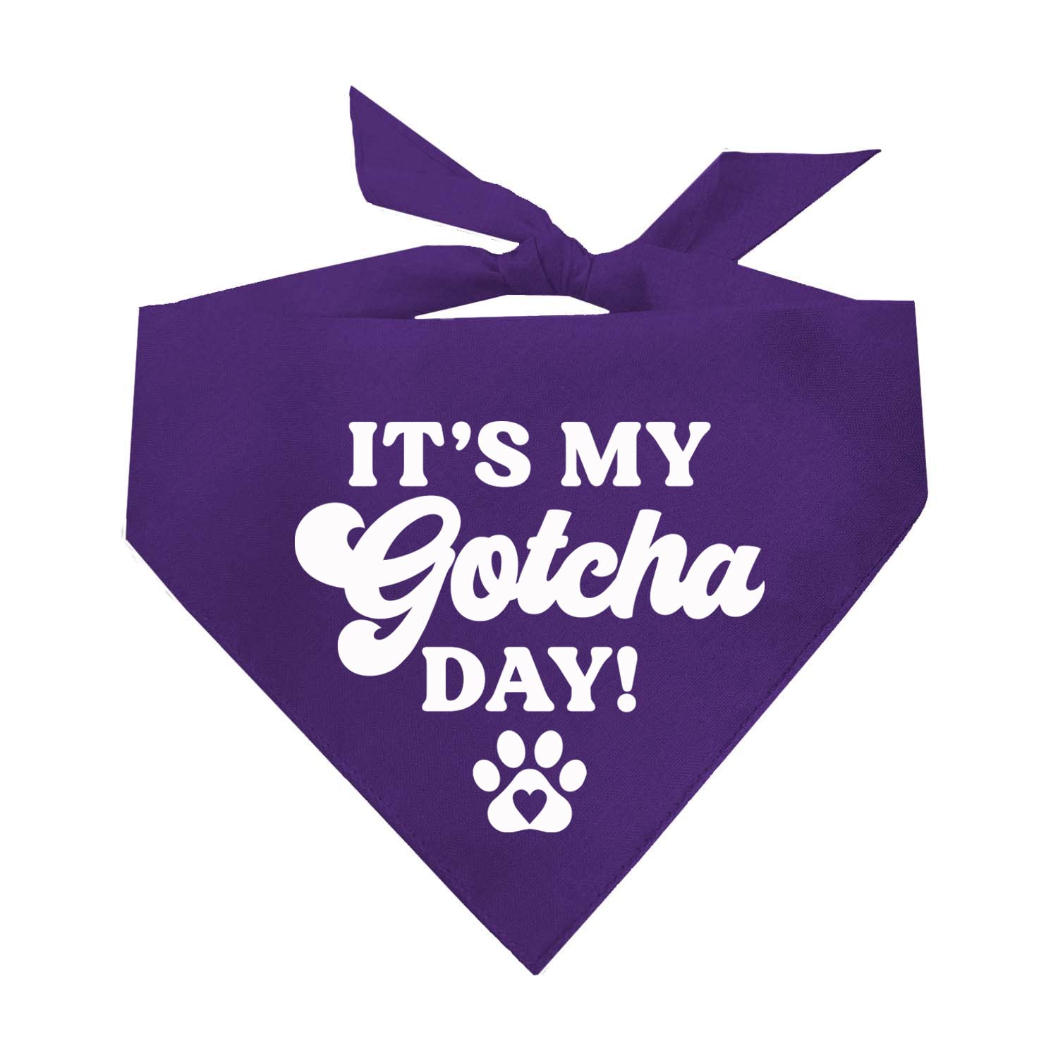 It's My Gotcha Day! Purple Dog Bandana - X-Small (12 Pack) for Birthday Celebrations & Pet Adoption Anniversaries