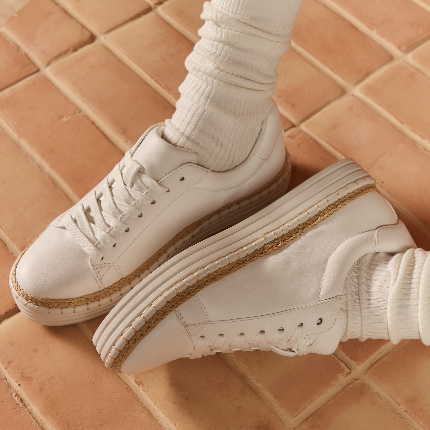 Quay Flatform Sneakers for Women - White Chunky Platform Sneakers | Comfortable & Stylish Walking Shoes for Casual Outfits, Work & Travel