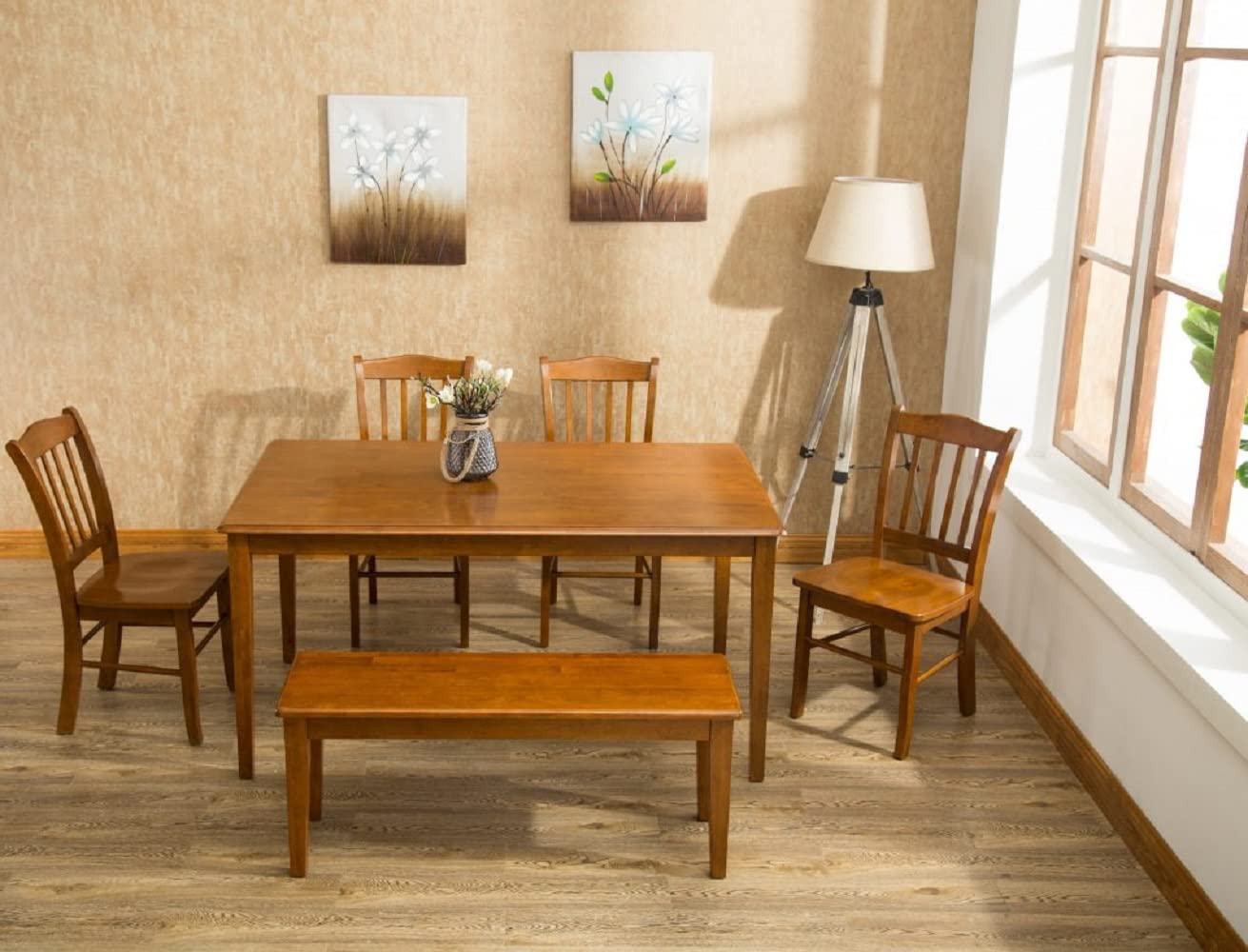 Premium Boraam Shaker Dining Chairs - Set of 2 Solid Walnut Wood Kitchen Chairs for Dining Room, Breakfast Nook & Farmhouse Decor