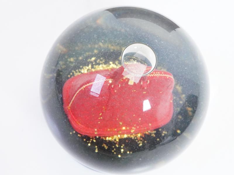 Authentic Pre-Owned Louis Vuitton Limited VIP Vernis Red Alma Voyage Snow Globe 191012 - Rare Collectible for Luxury Home Decor & Fashion Display