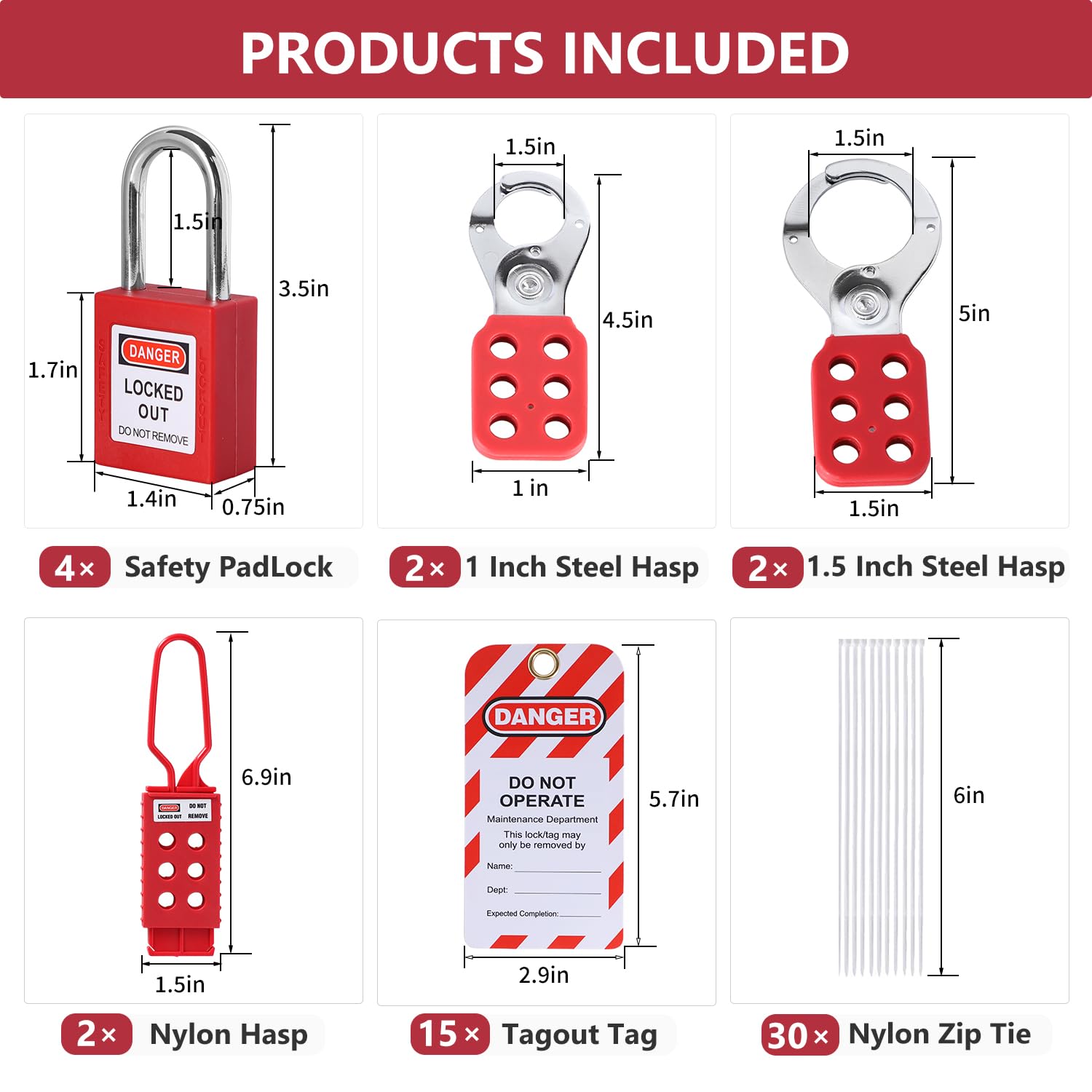 70+ Pcs Multi-Functional Lockout Tagout Kit with Safety Padlock, Lockout Hasp, Ball Valve, Electrical Plug, Gate Valve & Circuit Breaker - OSHA Compliant LOTO Safety Equipment for Industrial Maintenance, Electrical Work & Hazardous Energy Control