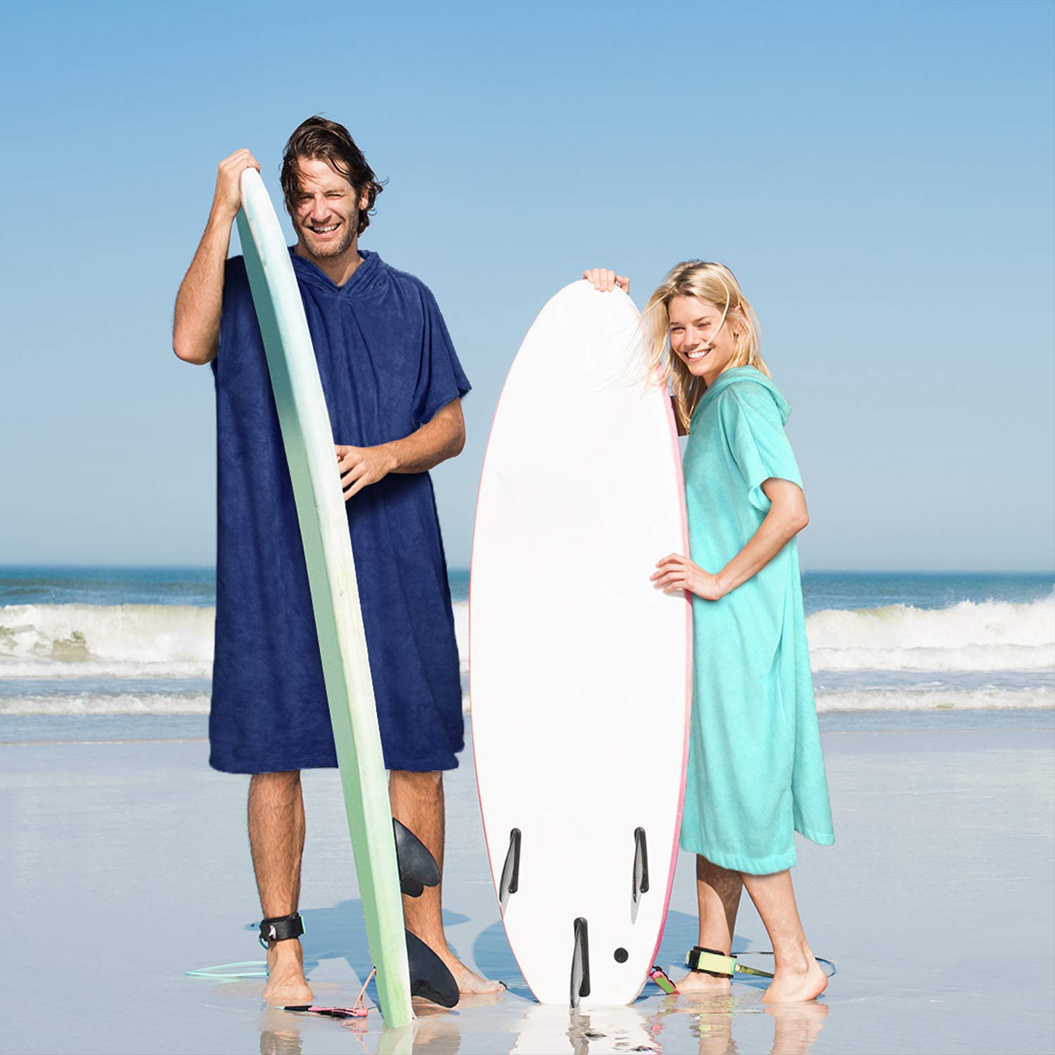 Quick Dry Microfiber Surf Poncho with Hood - Oversized Changing Towel & Wetsuit Robe for Surfing, Beach, Swim, Pool & Water Sports - Perfect for Post-Surf Changing, Beach Cover-Up & Outdoor Activities