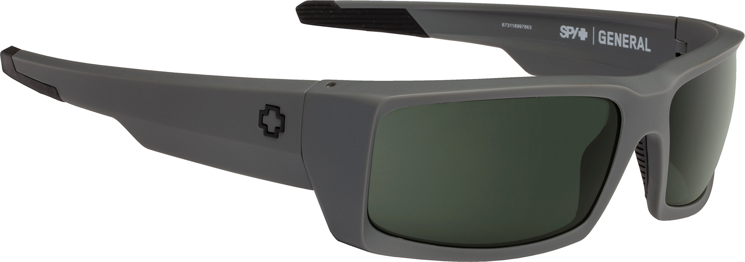 Spy Optics General Matte Black Wrap Polarized Sunglasses for Men & Women - UV Protection Sports & Driving Shades - Outdoor Activities, Cycling, Running, Fishing