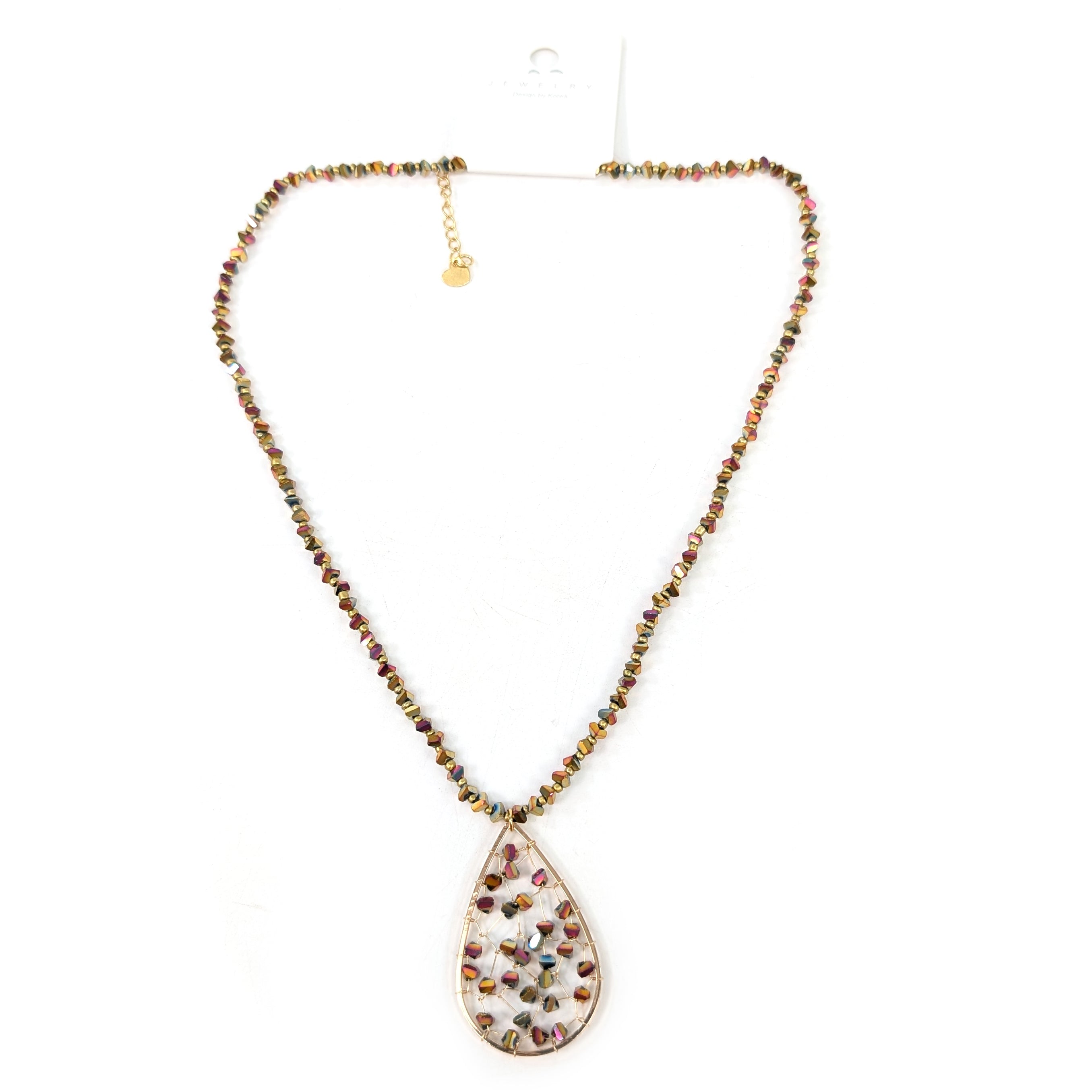 Elegant Gold Tear Drop Crystal Necklace for Women - Perfect for Weddings, Parties & Special Occasions