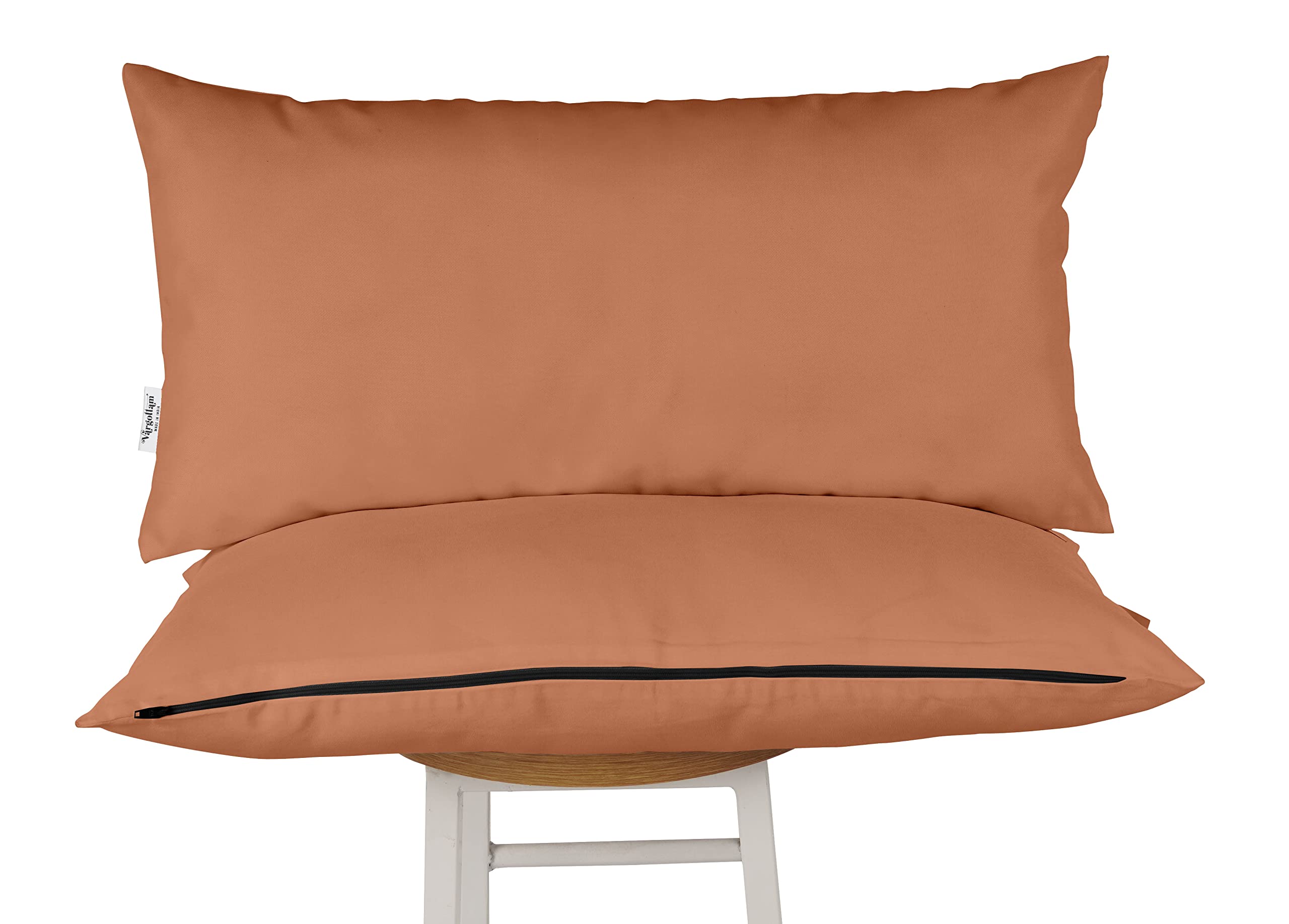 Waterproof All-Weather Polyester Lumbar Pillow Set of 2 - Indoor/Outdoor Decorative Throw Pillows for Patio Furniture, Sofa & Bed - Dusty Peach | Perfect for Living Room, Porch & Outdoor Seating