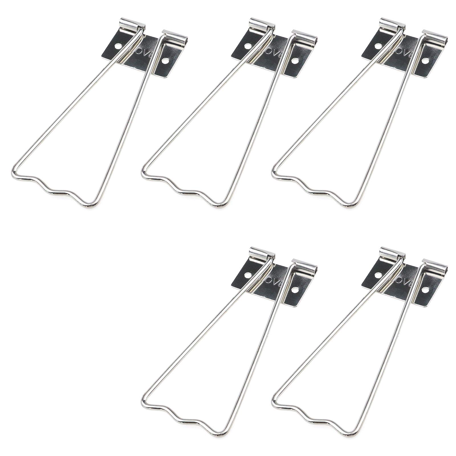 MY MIRONEY 5-Pack Silver Tone Easel Back Stand with Screws for Picture Frames, Wall Art, Photo Display - Perfect for Home Decor, Gallery Exhibits & Office Displays
