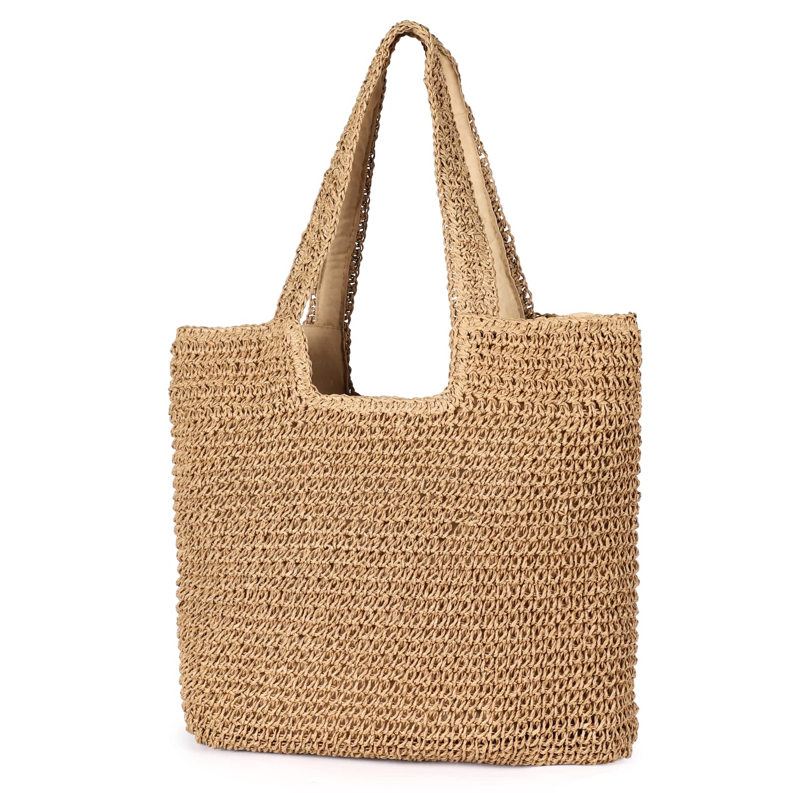 Women's Woven Straw Beach Tote Bag - Large Handmade Shoulder Bag for Summer, Vacation & Picnic | Perfect for Beach Outings, Poolside Lounging & Shopping Trips