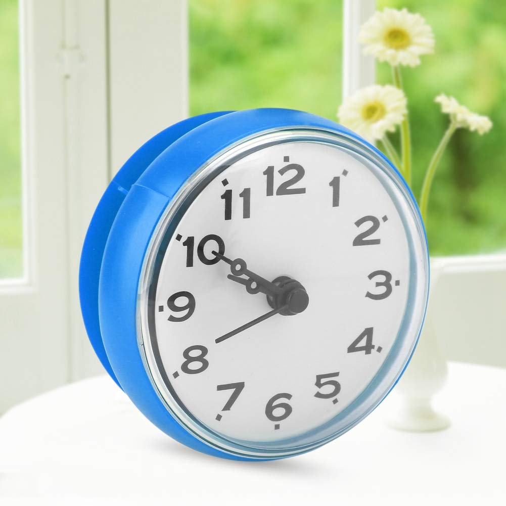 Waterproof Digital Shower Clock with Temperature, Humidity & Timer - Suction Cup Bathroom Clock for Pool, Spa & Gym - Blue (Ideal for Bathrooms, Showers & Swimming Areas)