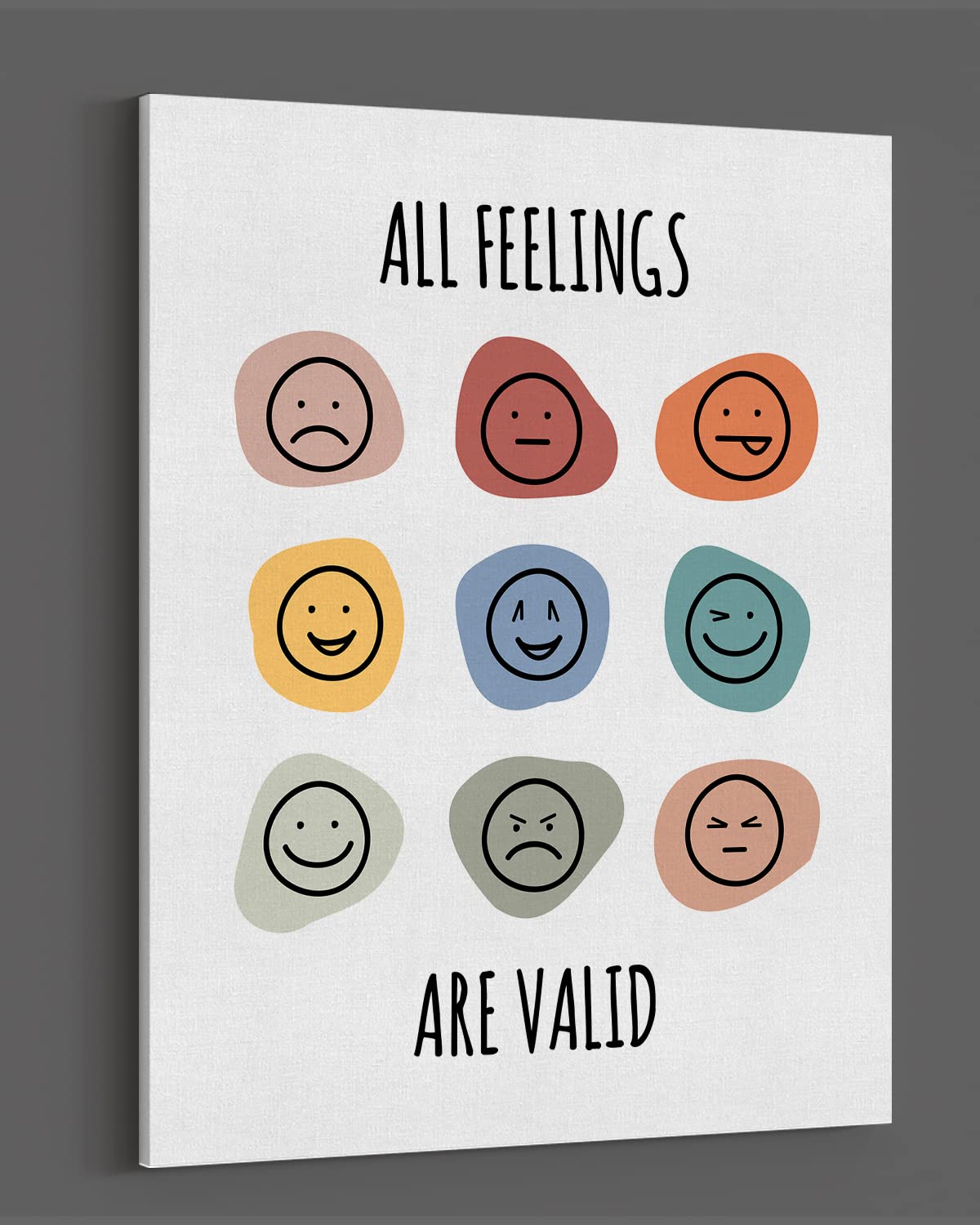 All Feelings Are Valid - Inspirational Wall Art for Therapy Office & Counseling Room - Mental Health Canvas Print for Mindfulness & Self-Care - Ready to Hang 32x40 Therapist Decor - Perfect for Psychologists, Social Workers & Healing Spaces