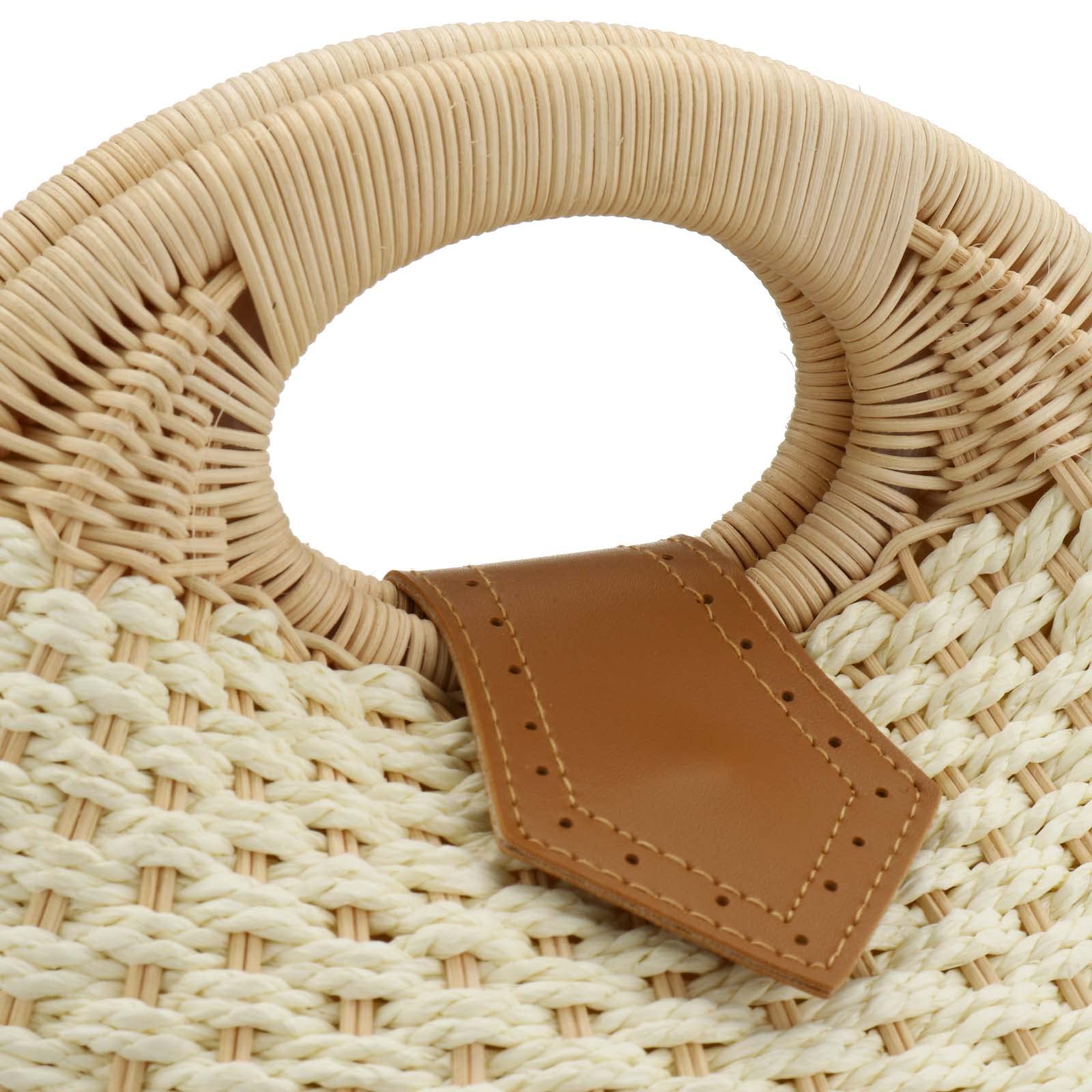 Women's Shell-Shaped Straw Beach Bag - Handwoven Rattan Tote for Summer - Perfect for Vacations, Picnics & Poolside Lounging