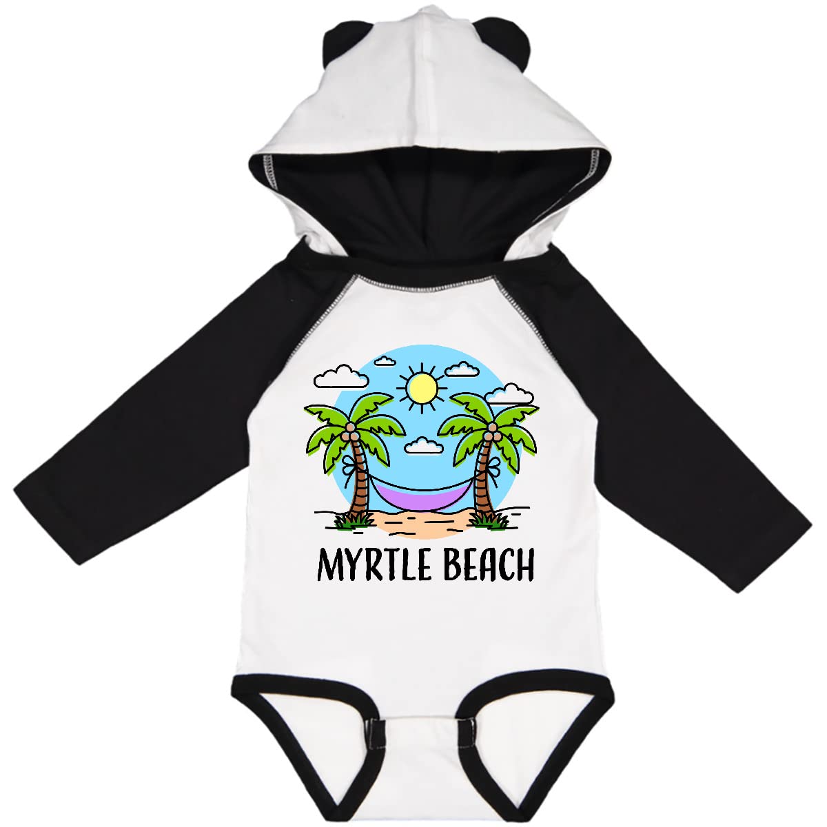 Inktastic Summer Vacation in Myrtle Beach Long Sleeve Baby Bodysuit - Soft Cotton Creeper for Boys & Girls - Beach Vacation Outfit, Family Trip Wear, Cute Photo Shoot Outfit