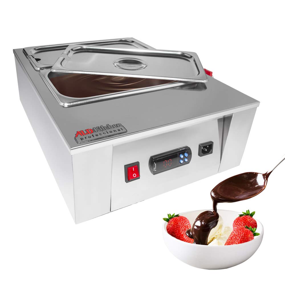 ALDKitchen 18 Lbs (8 Kg) Digital Chocolate Melting Pot with Precise Temperature Control - 110V Dual Tank Chocolate Melter for Candy Making, Cake Decorating & Fondue (Perfect for Bakeries, Home Kitchens & Commercial Use)