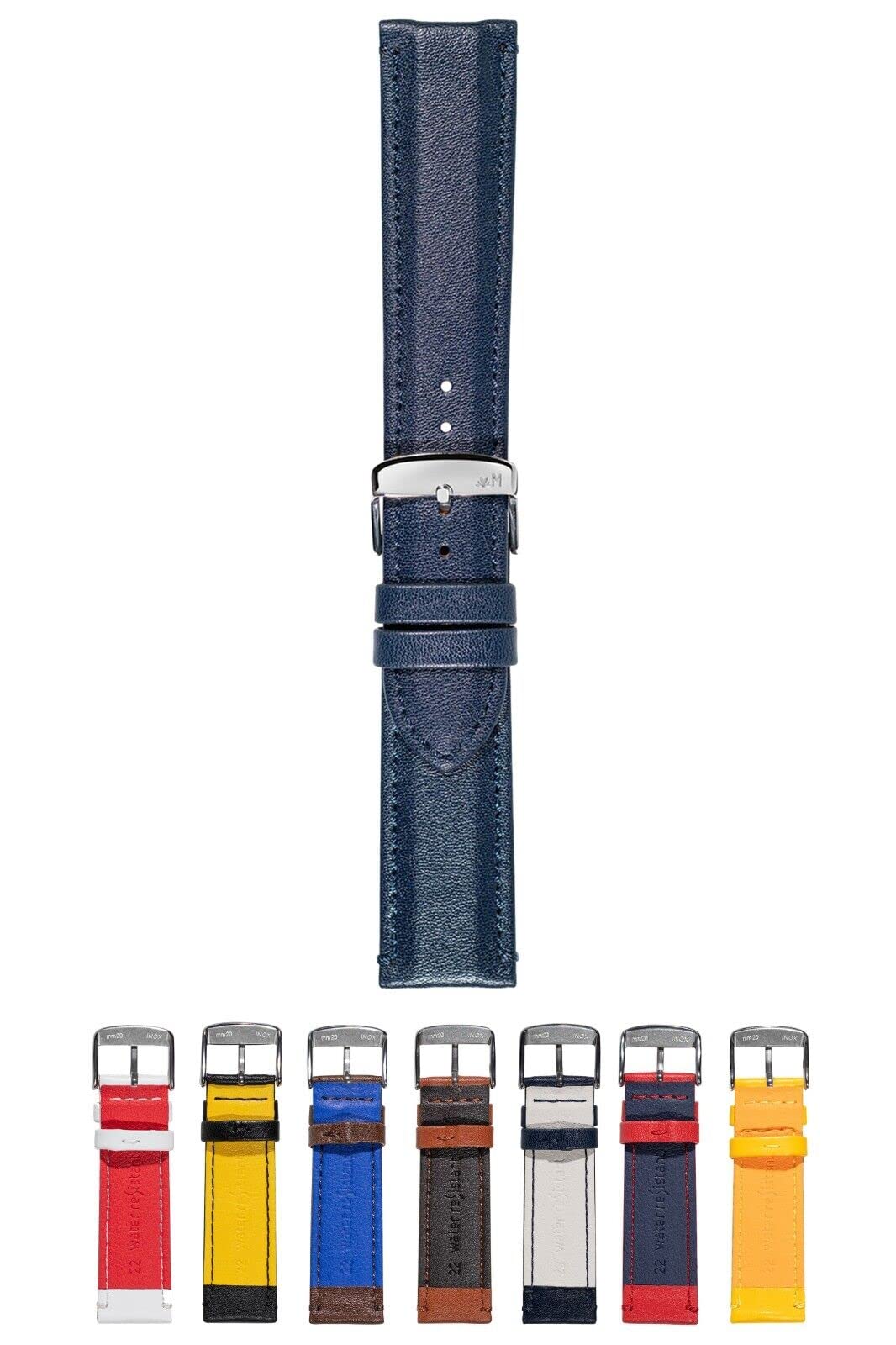 Morellato Sport Collection Waterproof Leather Watch Band - Stainless Steel Buckle for Rowing & Outdoor Activities - Durable Calf Leather Wrist Strap for Men & Women