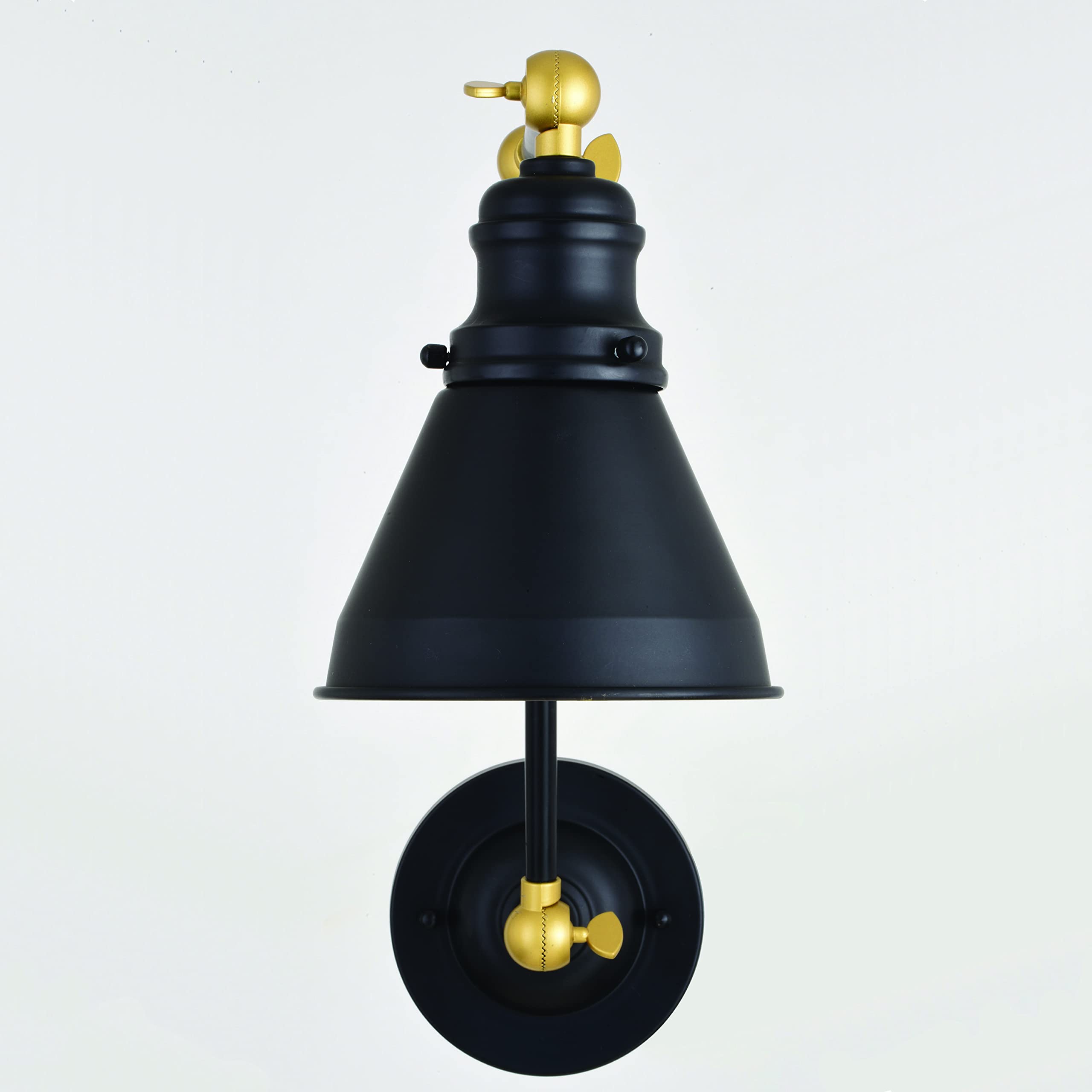 VAXCEL Alexis 6-Inch Adjustable Swing Arm Wall Lamp - Oil Rubbed Bronze & Satin Gold Finish with Metal Shade - Perfect for Bedroom Reading, Office Task Lighting & Living Room Decor