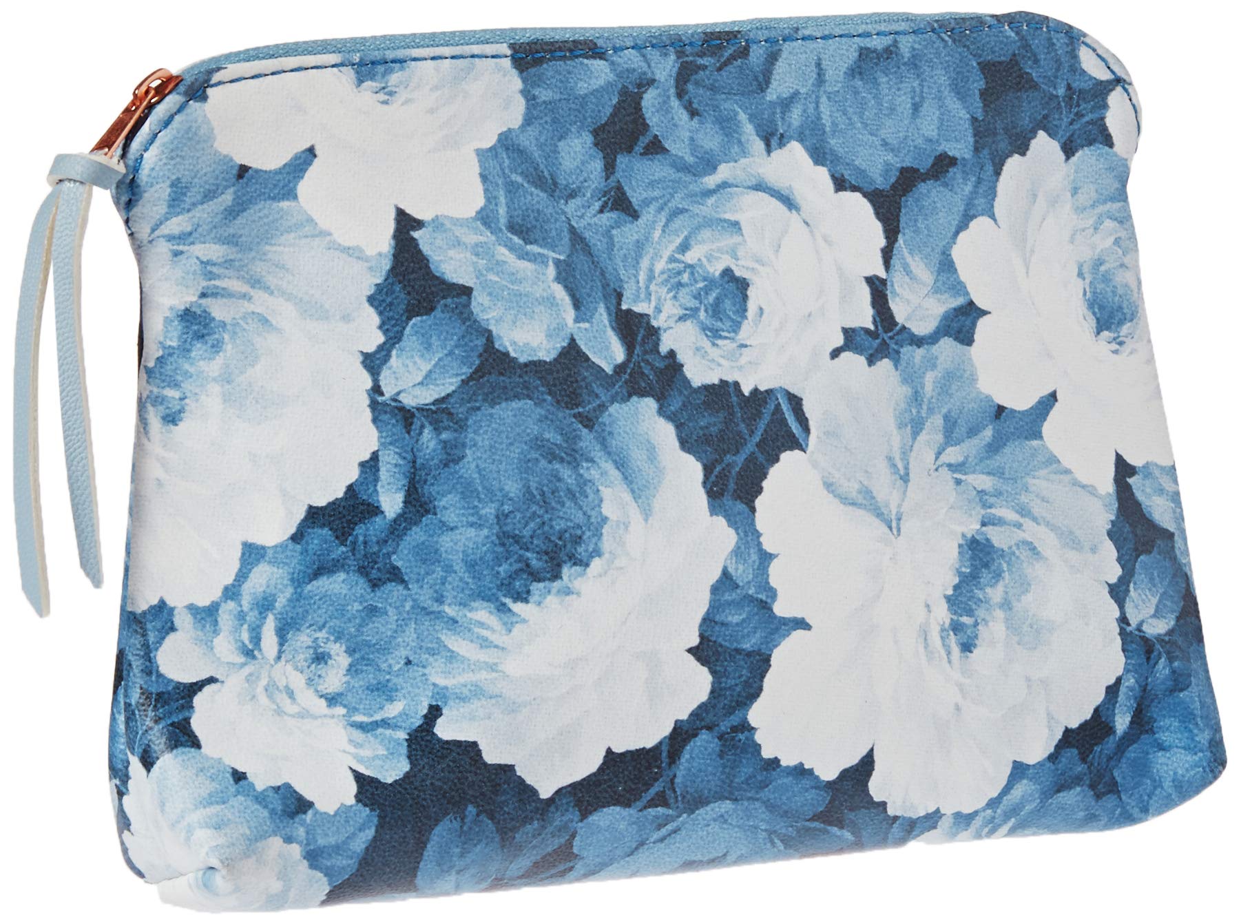 Fringe Cr Indigo Rose Faux Leather Makeup Pouch (816001) - Stylish Cosmetic Bag for Travel, Gym & Everyday Use