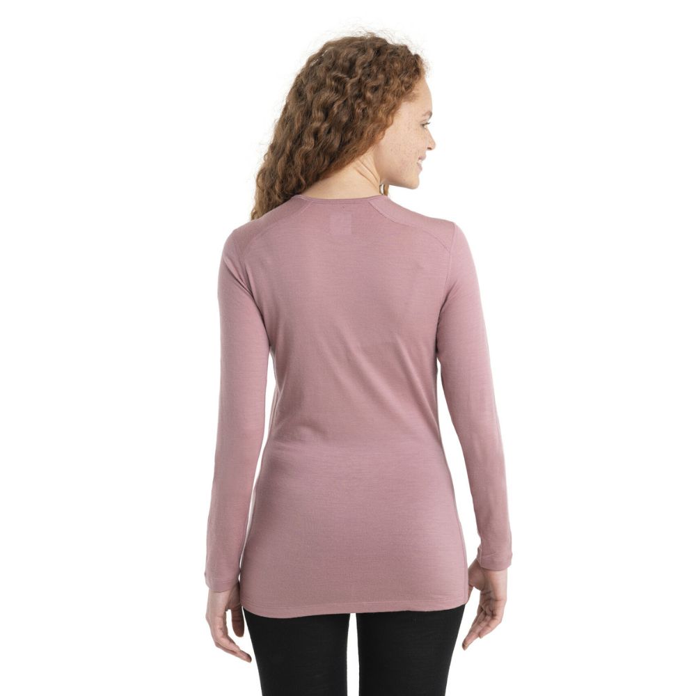 Icebreaker Women's 200 Oasis Merino Thermal Base Layer Top - Crystal Color | Warm & Breathable Merino Wool Shirt for Hiking, Skiing & Winter Outdoor Activities