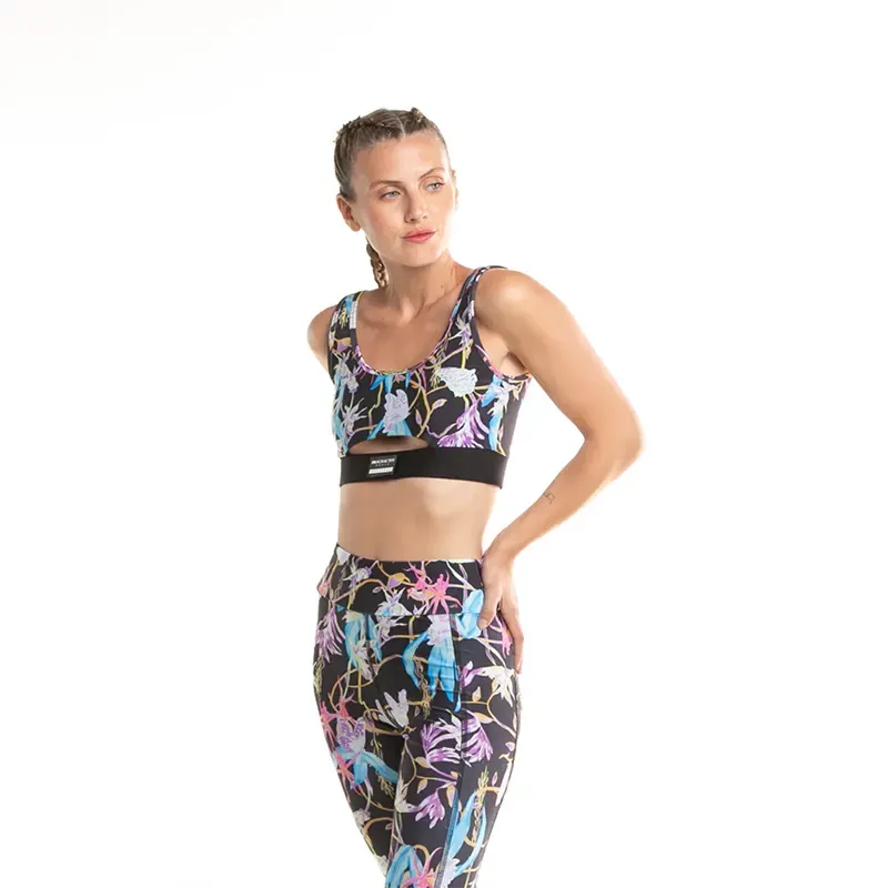 Rusty Butterfly Dream Sport Black Floral Print Top - Women's Fashion Athletic Wear for Gym, Yoga & Casual Outfits