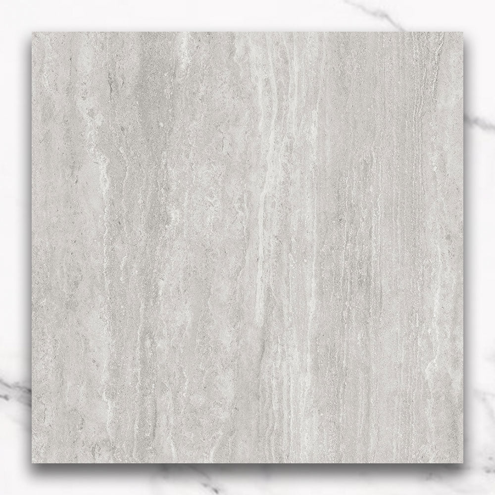 Marseille Grey 600x600 Matt Travertine Look Porcelain Tile - Premium Flooring for Living Room, Kitchen & Bathroom Renovation