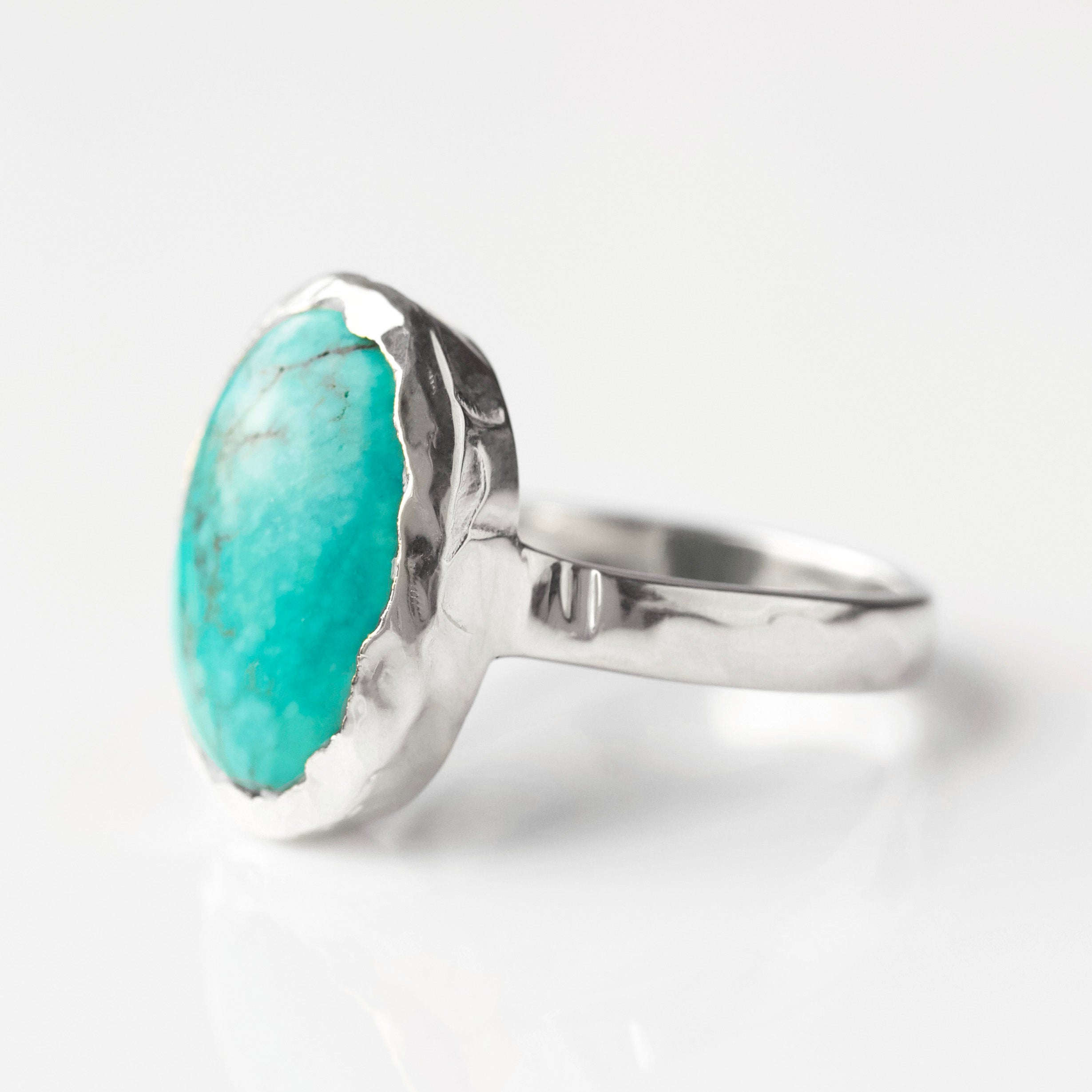 Molten Organic Turquoise Statement Ring for Women | Handmade Boho Jewelry | Perfect for Festivals, Parties & Everyday Wear