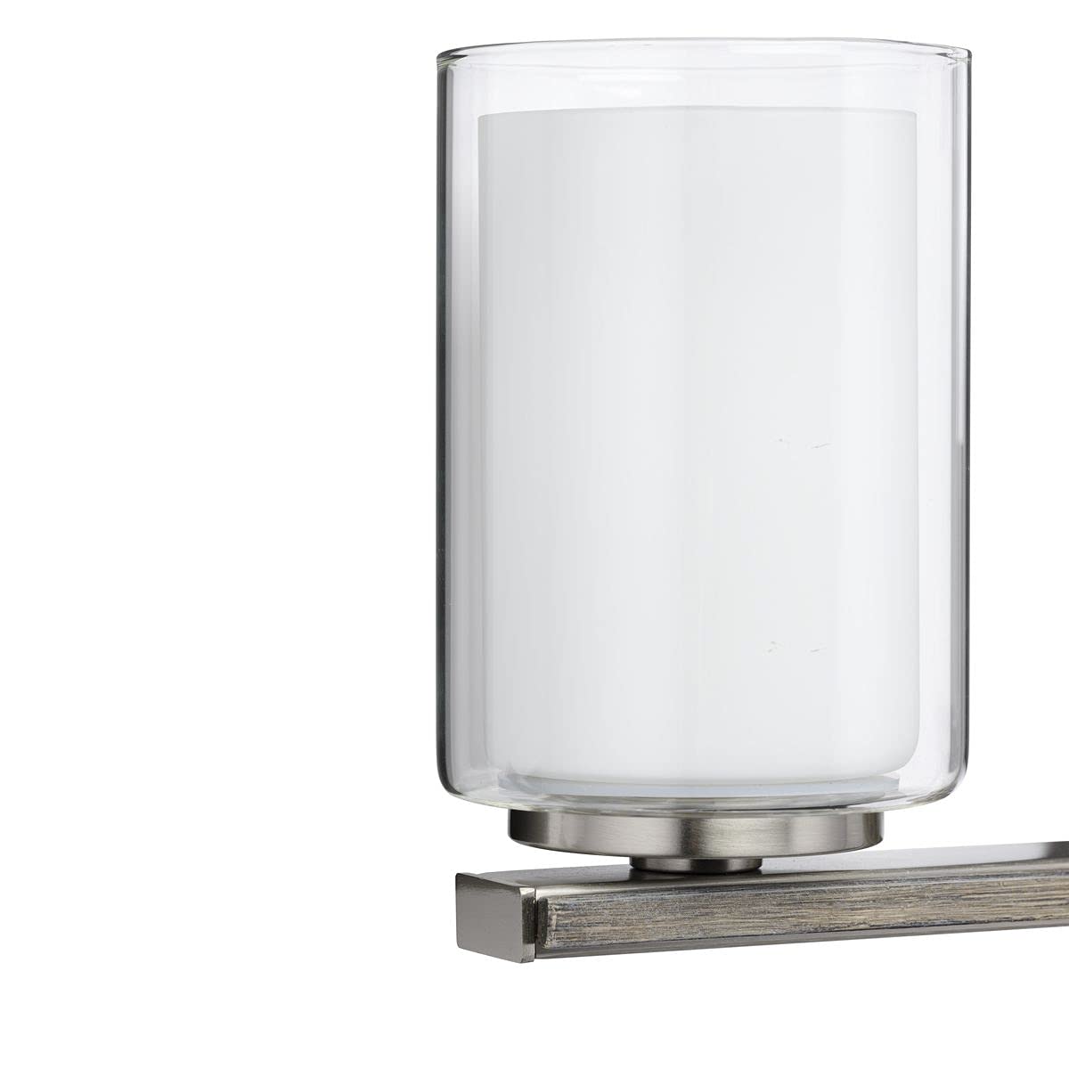 Progress Lighting Mast Collection 4-Light Clear Glass Coastal Bath Vanity Light Fixture in Brushed Nickel - Perfect for Bathroom, Powder Room, and Coastal Home Decor