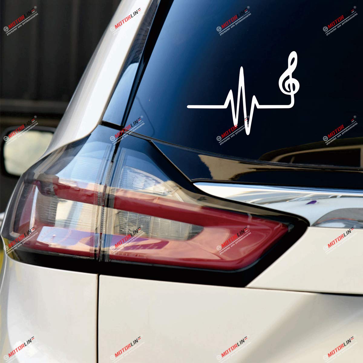 Treble Clef Heartbeat Music Note Vinyl Decal Stickers - 3 Pack (3