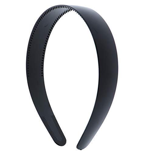1 Inch Black Plastic Hard Headband with Teeth for Women & Girls - Stylish Hair Accessory by Motique | Perfect for Workouts, Sports & Everyday Wear