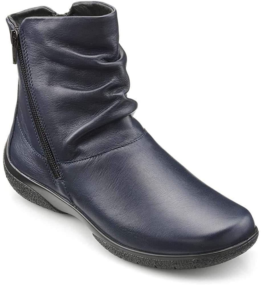 Hotter Women's Whisper Slouch Boots - Comfortable Ankle Boots for Women, Soft Leather Casual Booties with Side Zipper - Perfect for Fall, Winter & Everyday Wear