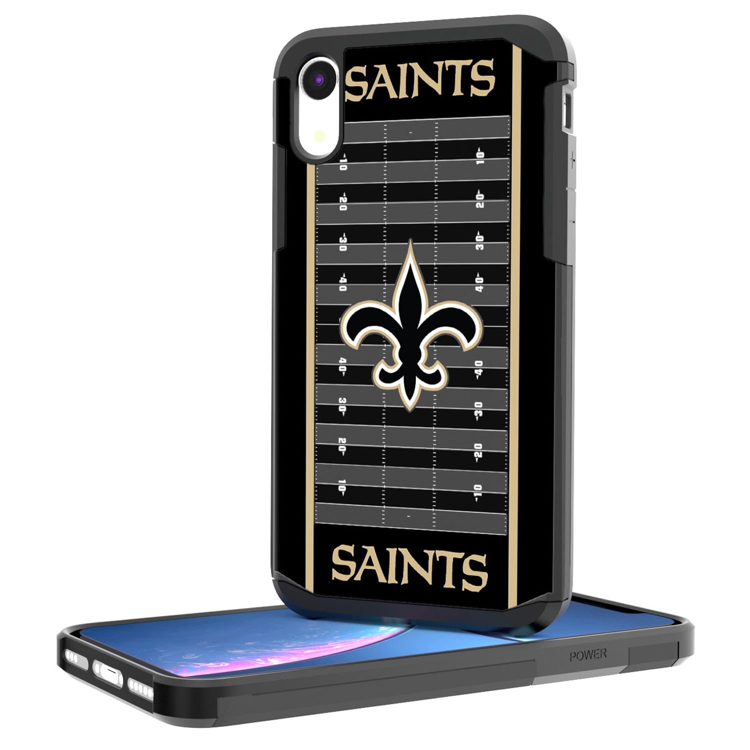 New Orleans Saints iPhone Rugged Case with Field Design - Durable Protection for iPhone 14/13/12/11 Pro Max - Perfect for Football Games, Tailgating & Saints Fan Gifts