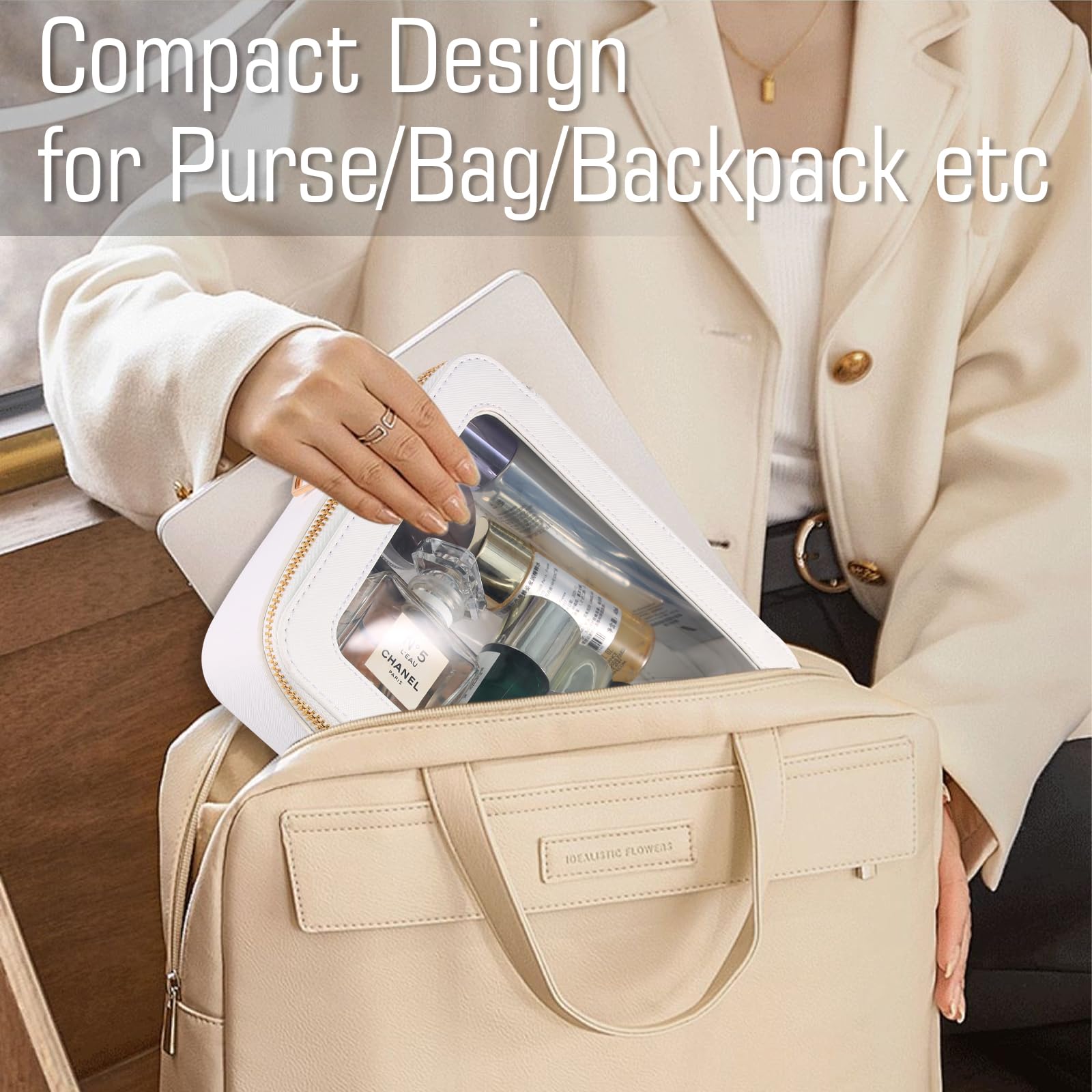 Waterproof Clear Toiletry Bag Set - Small Cosmetic & Makeup Organizer with Zipper for Women | Travel, Purse & Car Storage | Perfect for Airplane Trips, Gym & Daily Essentials