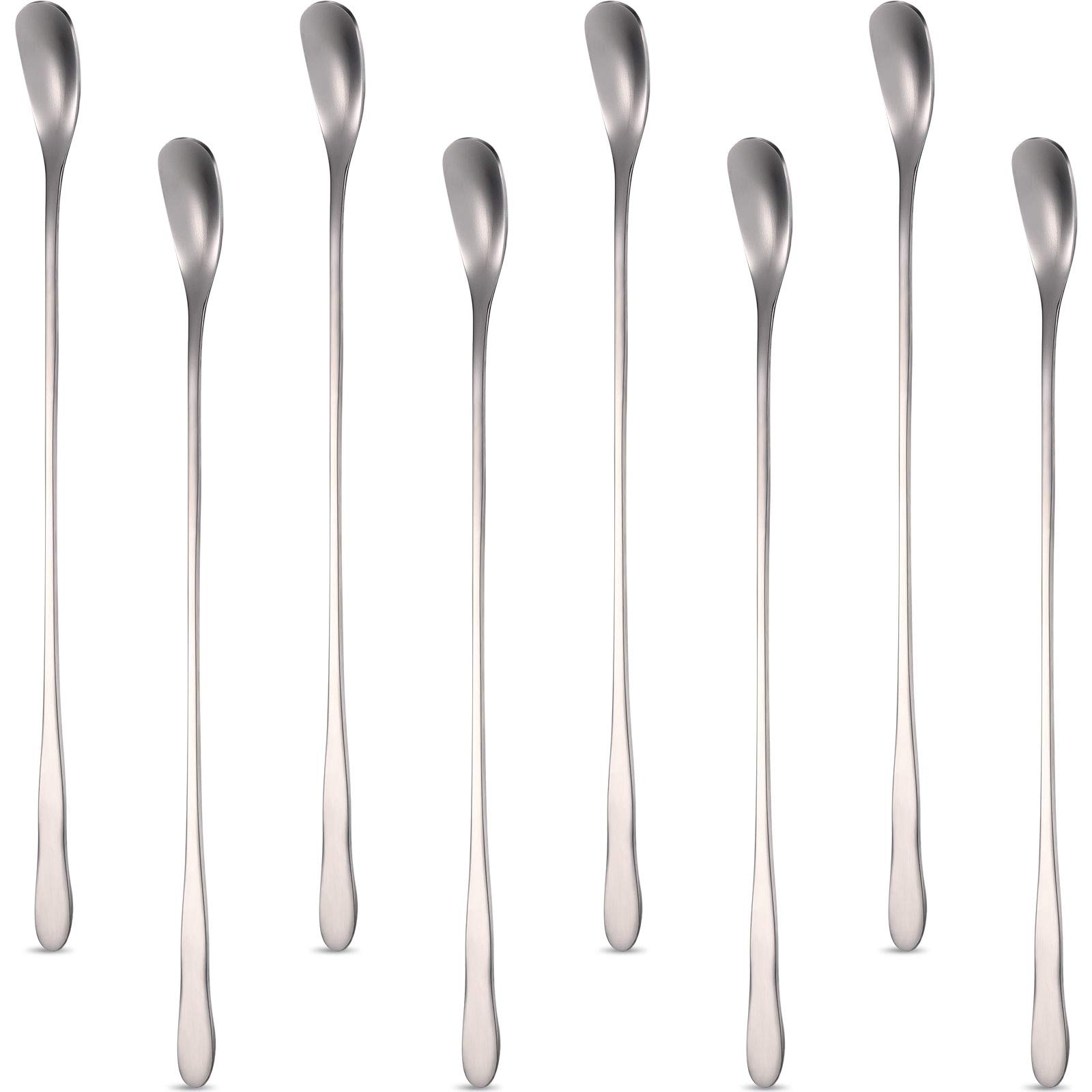 Patelai 8-Piece Stainless Steel Coffee Stirrers Set - 7.87 Inch Long Handle Bar Spoons for Mixing Drinks, Cocktails & Tea - Perfect for Home Bars, Coffee Shops & Restaurants
